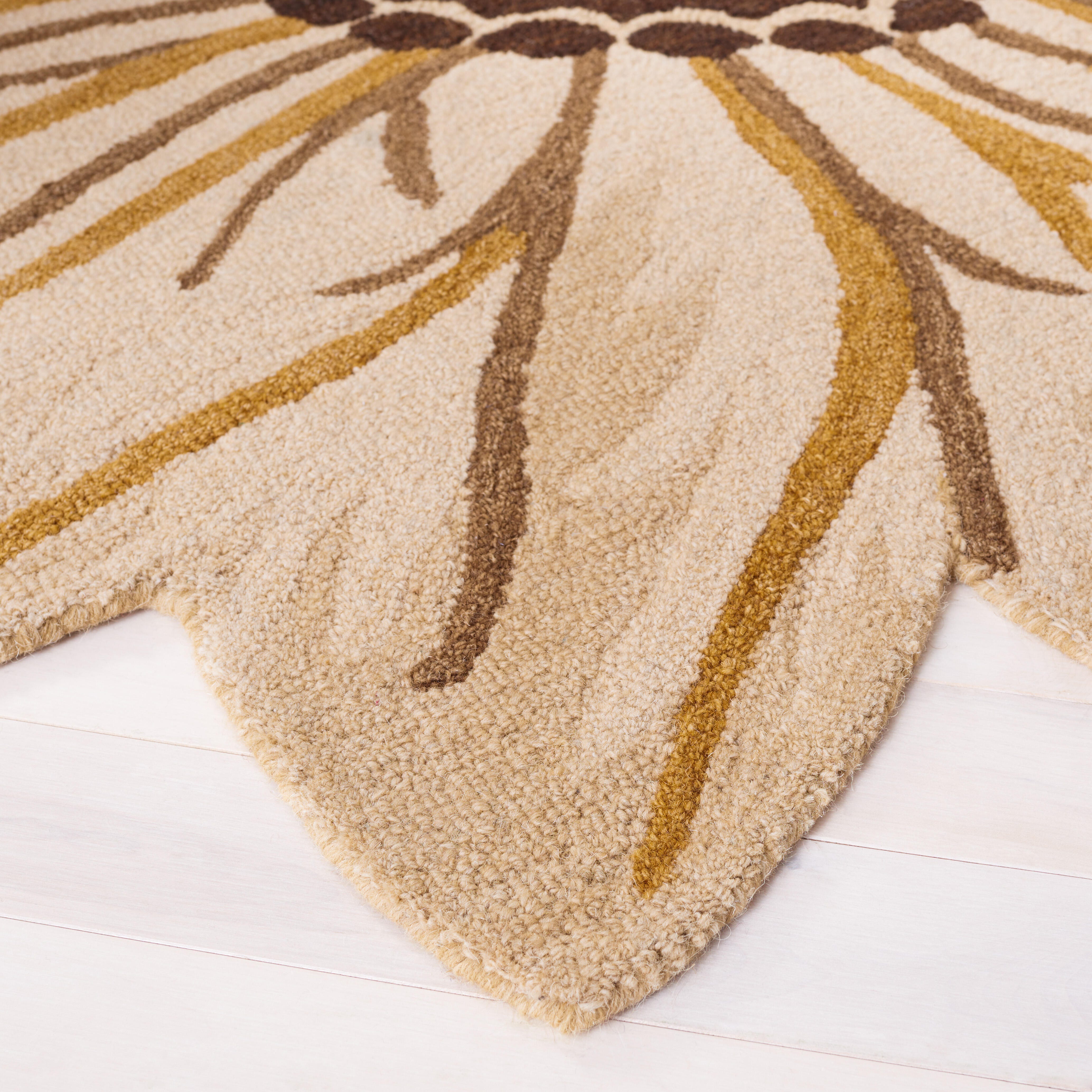 Safavieh Novelty Collection Dida 6' x 6' Round Rug, Gold/Beige, large
