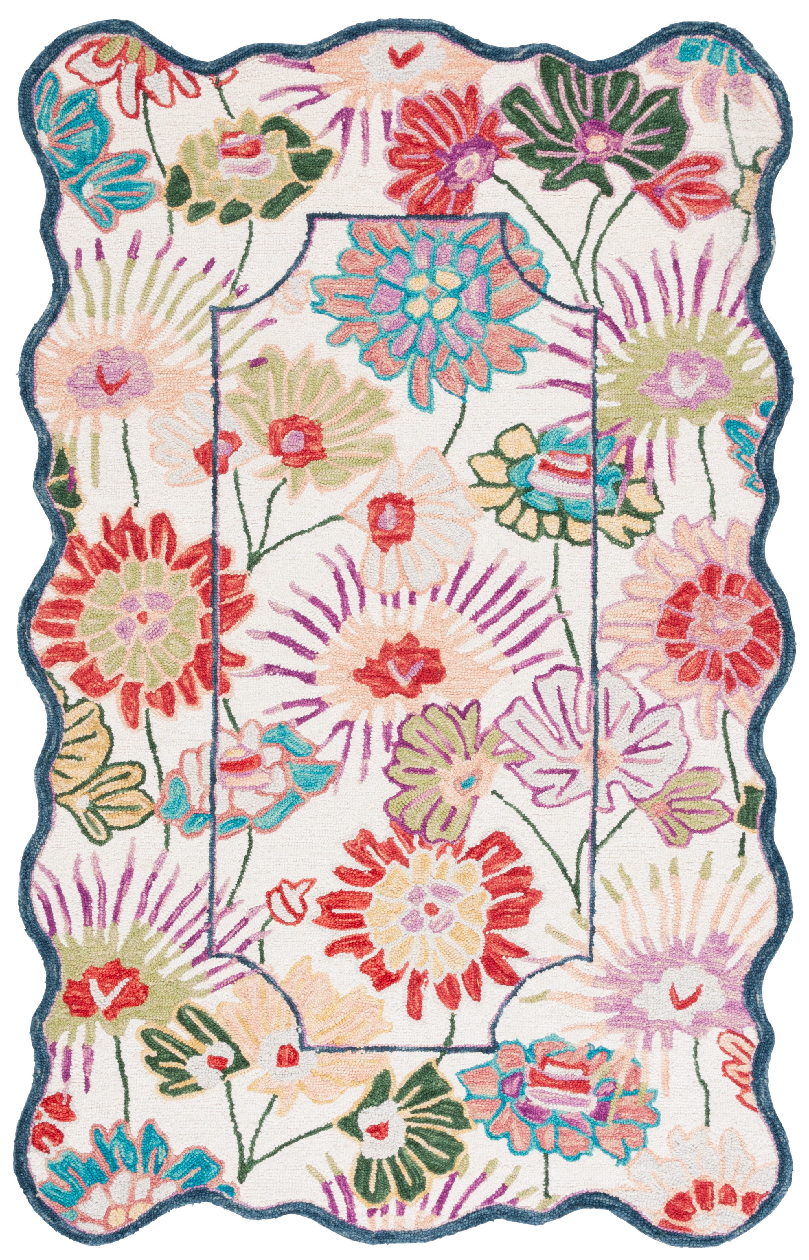 Safavieh Jardin Collection Fadya 6' x 9' Area Rug, Green/Ivory, large