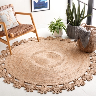 Safavieh Natural Fiber Collection Josta 4' x 4' Round Rug, Natural, rollover