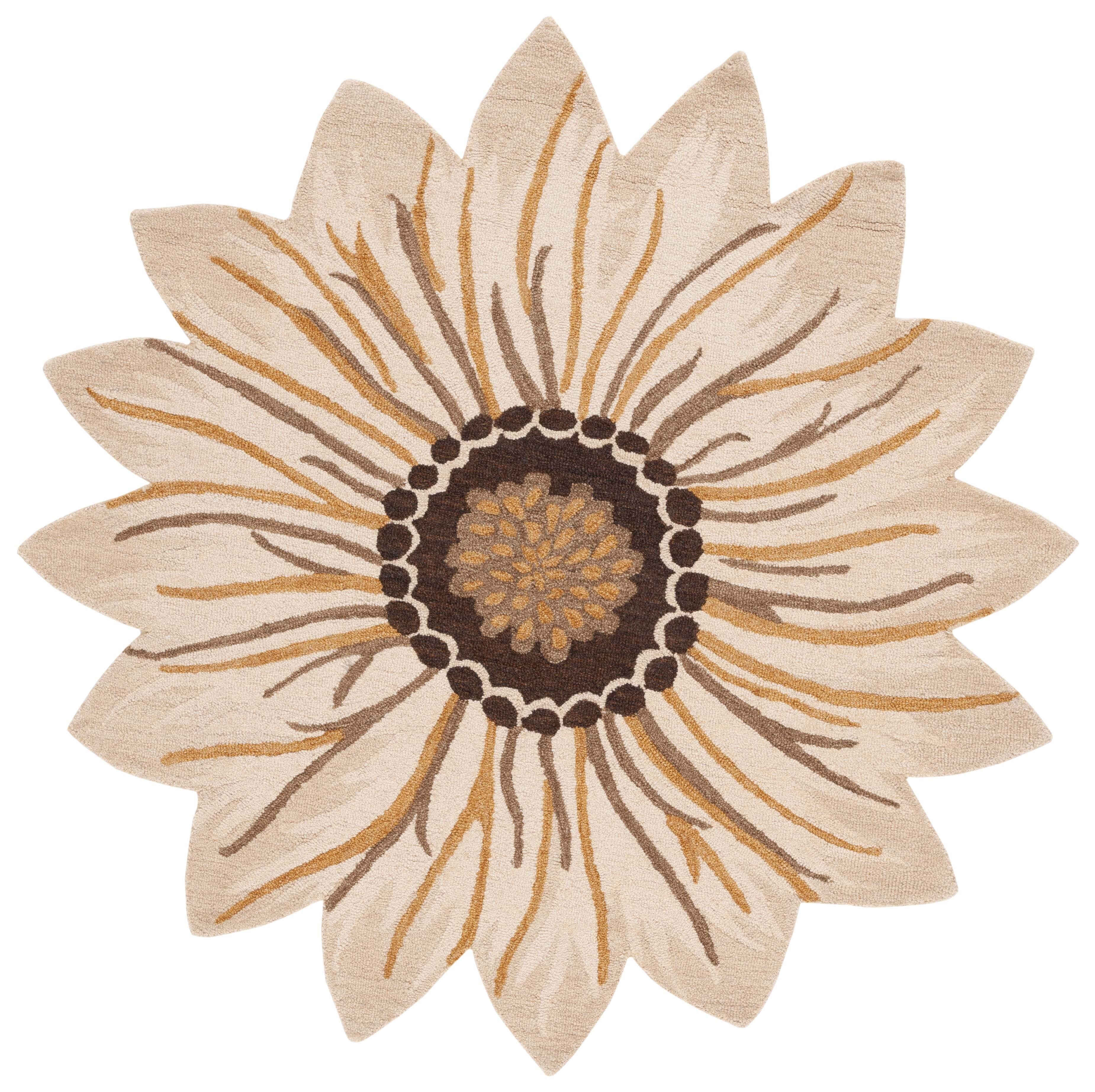 Safavieh Novelty Collection Dida 4' x 4' Round Rug, Gold/Beige, large