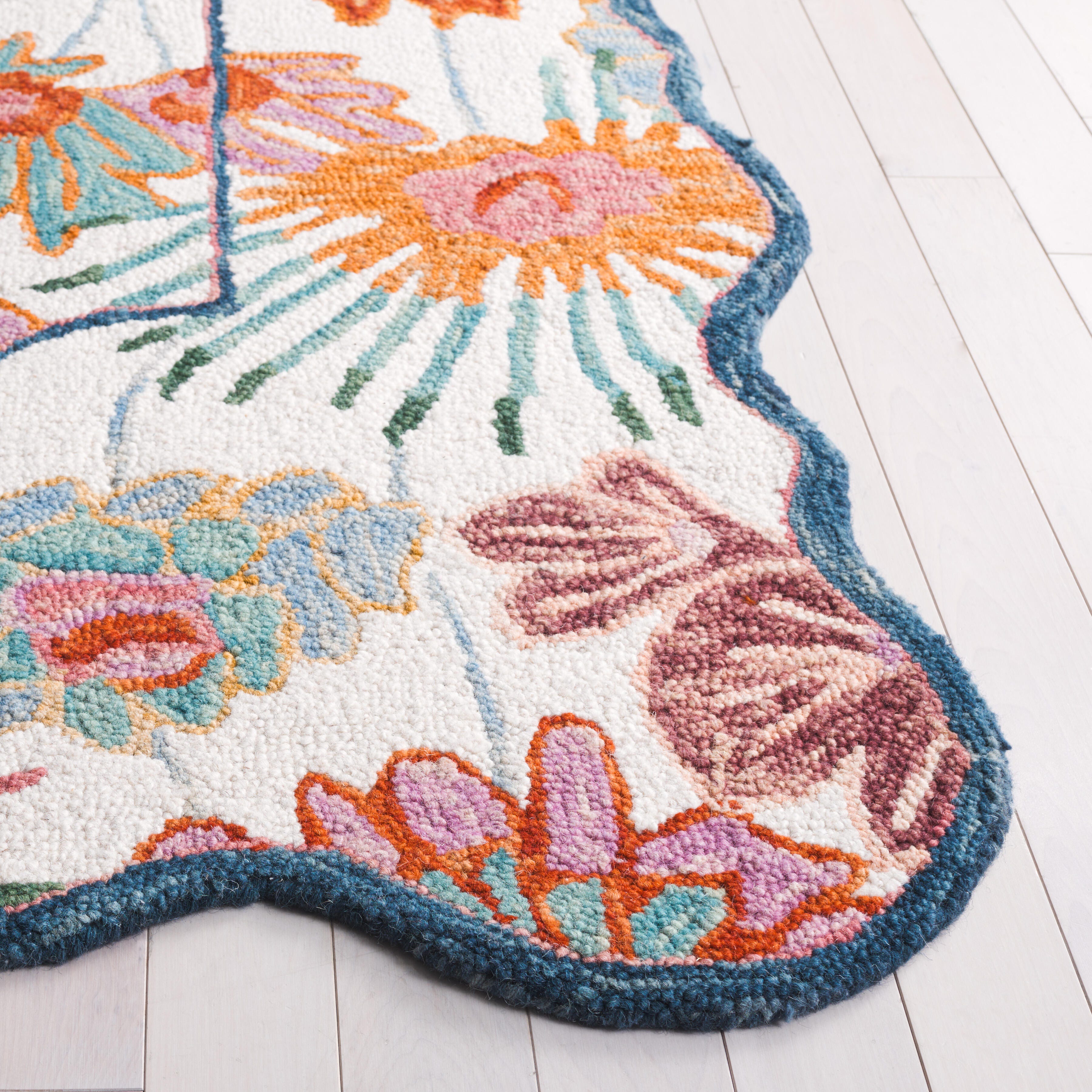 Safavieh Jardin Collection Fadya 6' x 6' Square Rug, Ivory/Rust, large