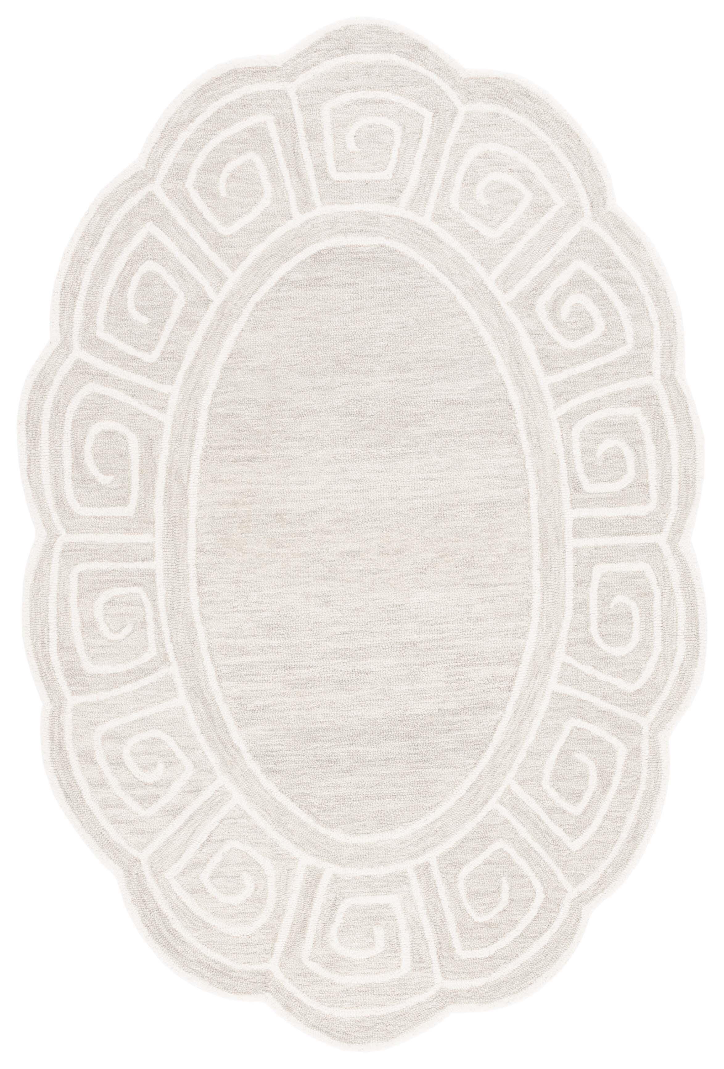 Safavieh Novelty Collection Christhild 4'6" x 6'6" Oval Rug, Beige/Ivory, large