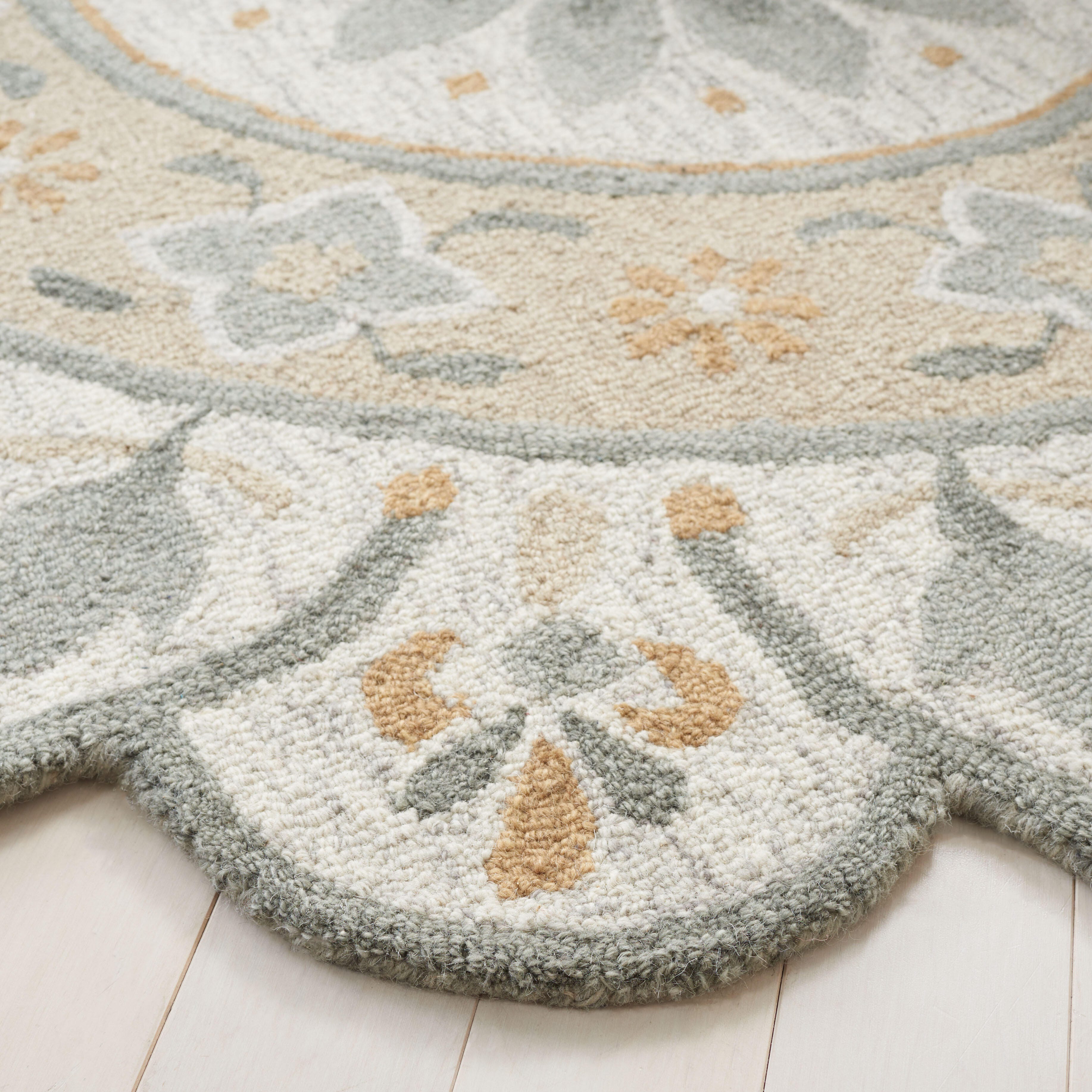 Safavieh Novelty Collection Ikuyo 6' x 6' Round Rug, Beige/Ivory, large