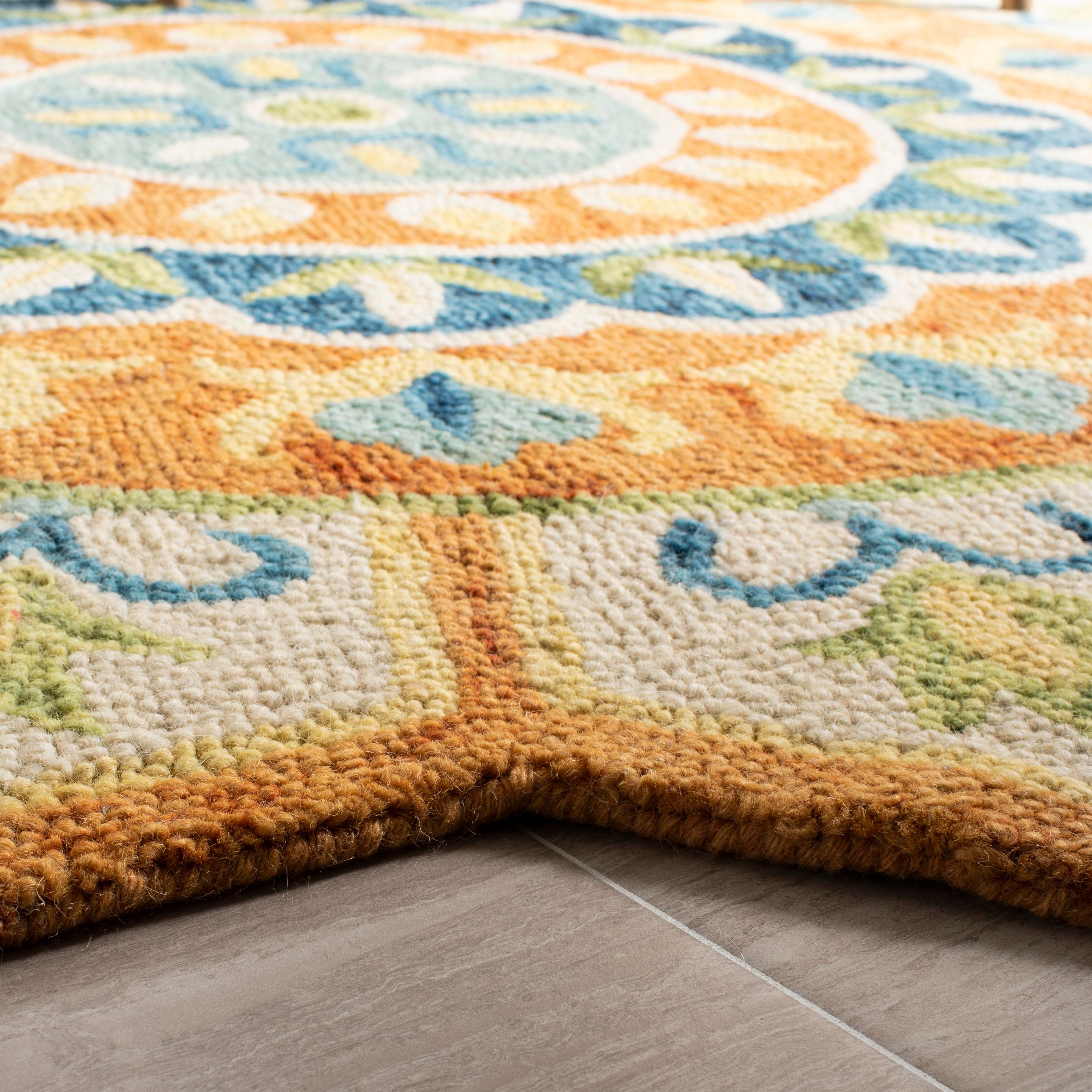Safavieh Novelty Collection Fatma 4' x 4' Round Rug, Rust/Ivory, large
