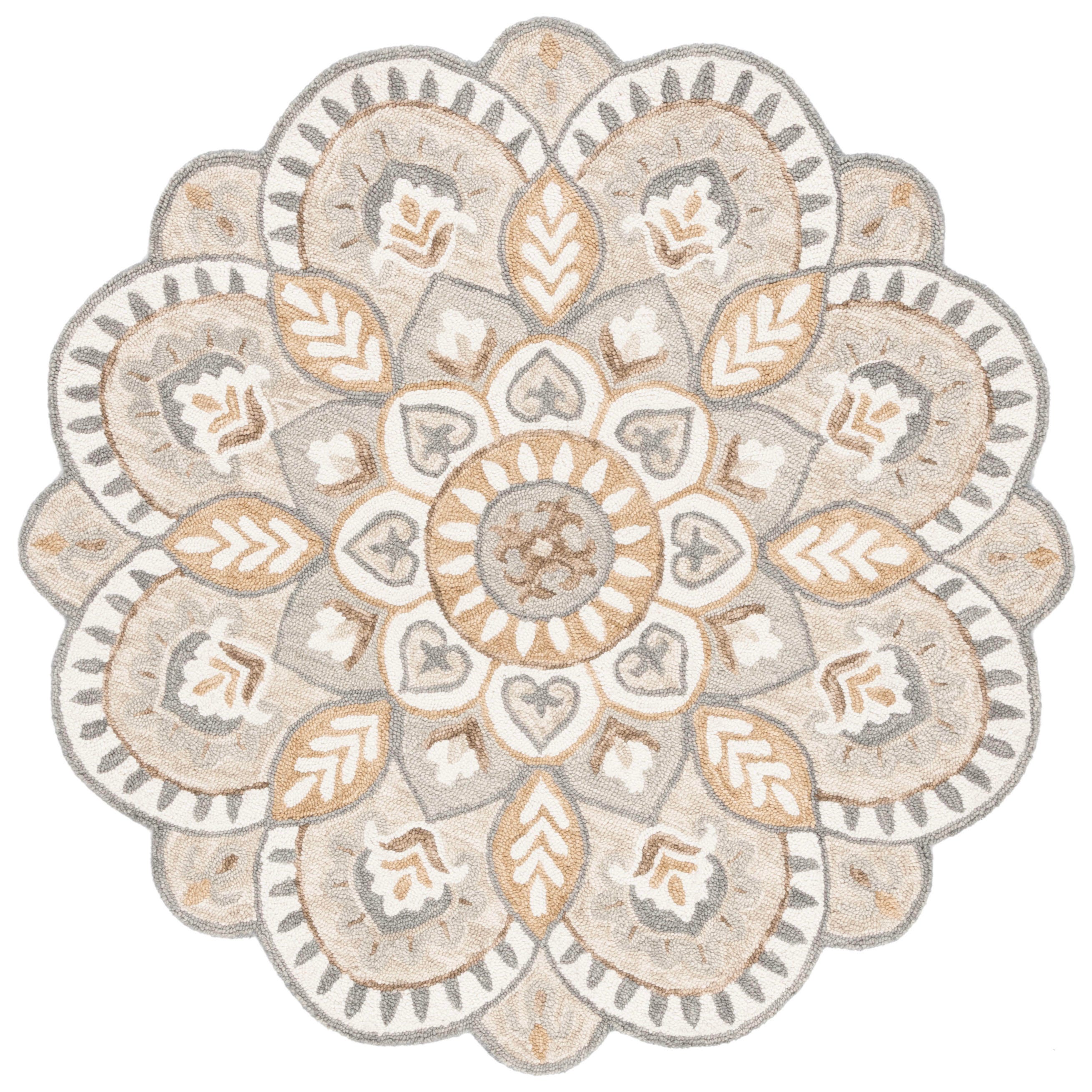 Safavieh Novelty Collection Urtza 5' x 5' Round Rug, Ivory/Beige, large