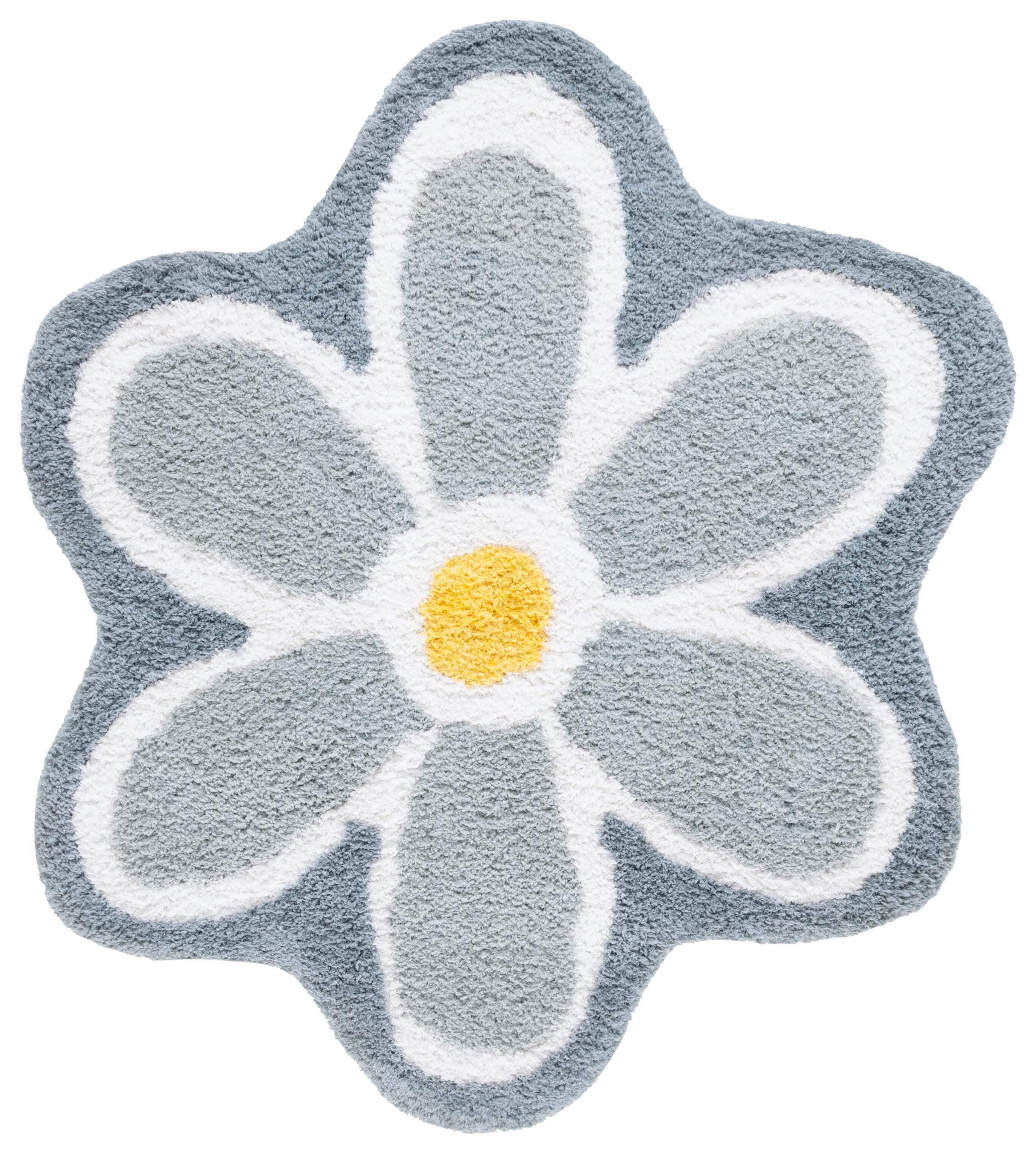 Safavieh Novelty Collection Adiya 4' x 4' Round Rug, Ivory/Gray, large