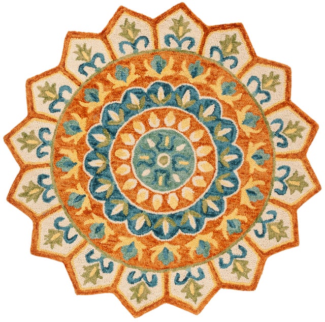 Safavieh Novelty Collection Fatma 6' x 6' Round Rug, Rust/Ivory