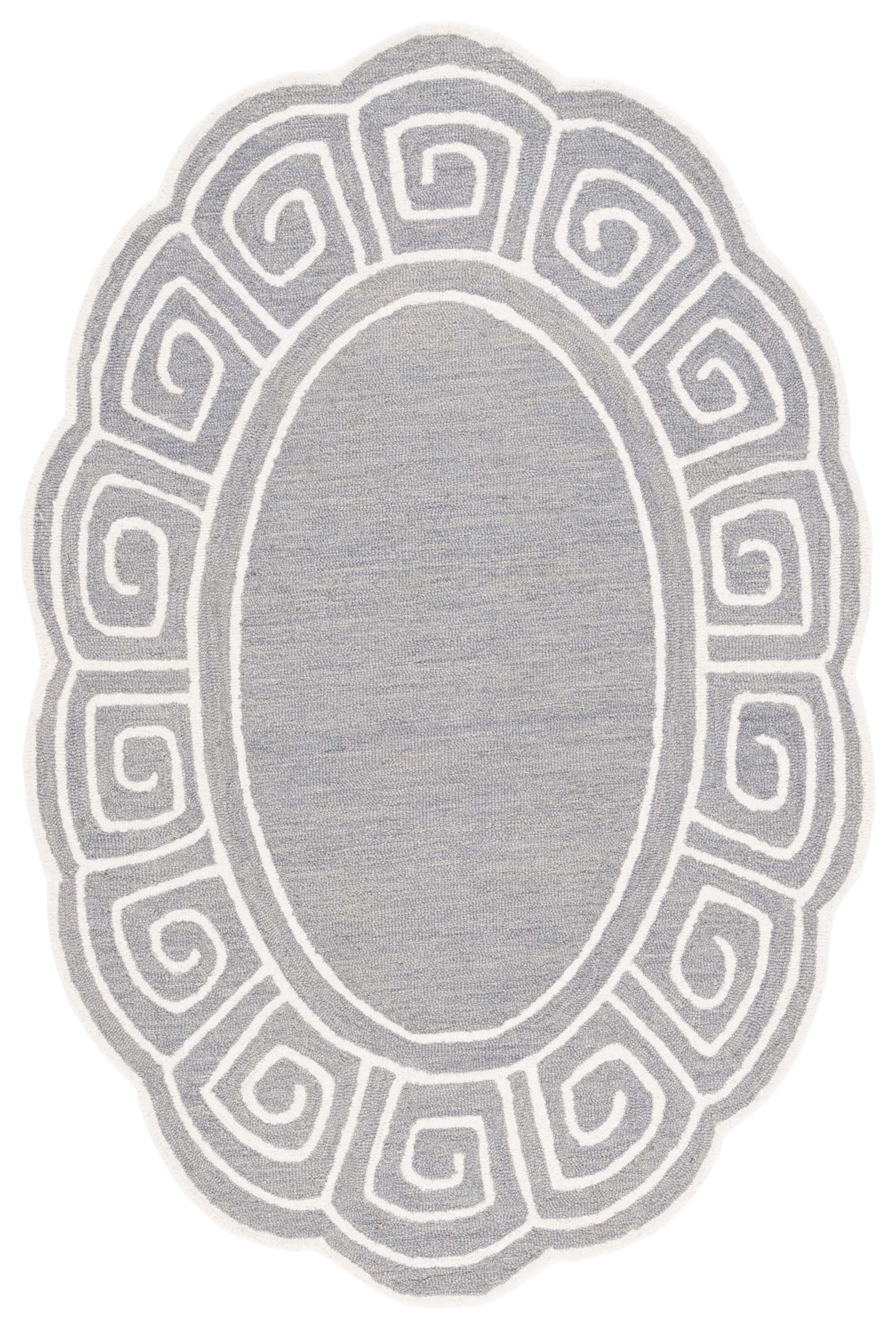Safavieh Novelty Collection Christhild 4'6" x 6'6" Oval Rug, Gray/Ivory, large