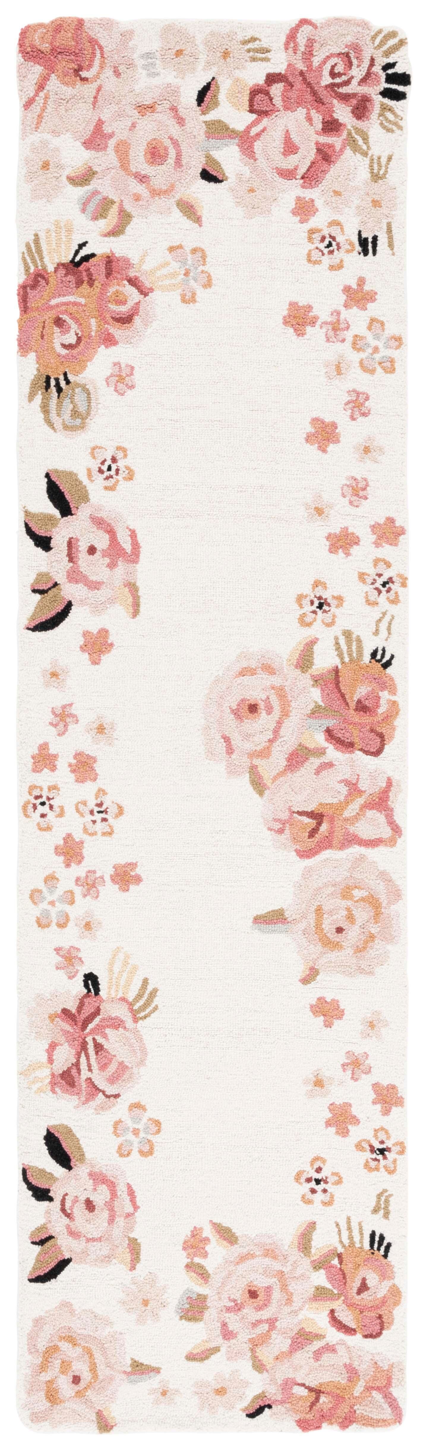 Safavieh Jardin Collection Resie 2'3" x 8' Runner Rug, Ivory/Pink, large