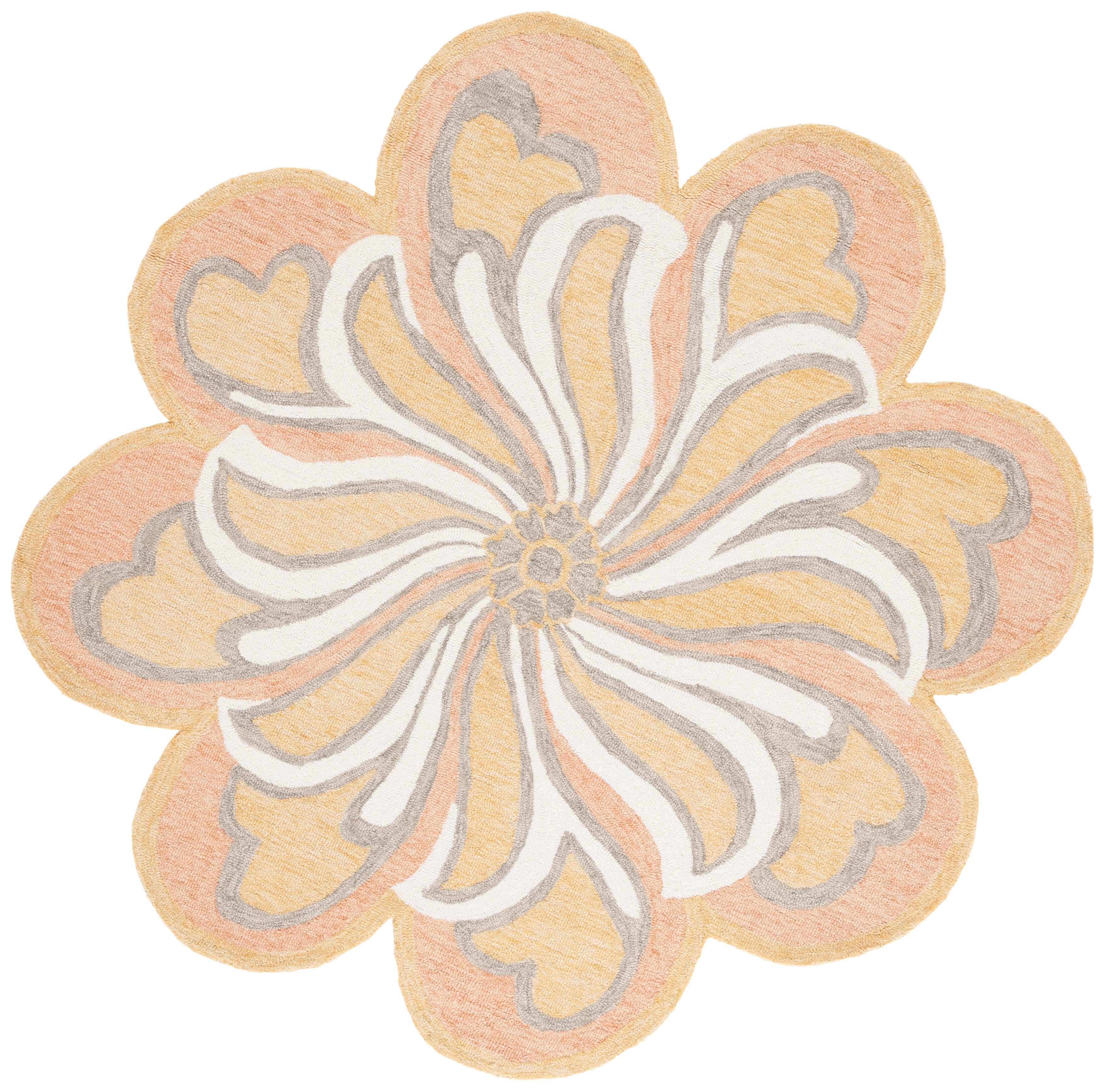 Safavieh Novelty Collection Damira 4' x 4' Round Rug, Rust/Gold, large