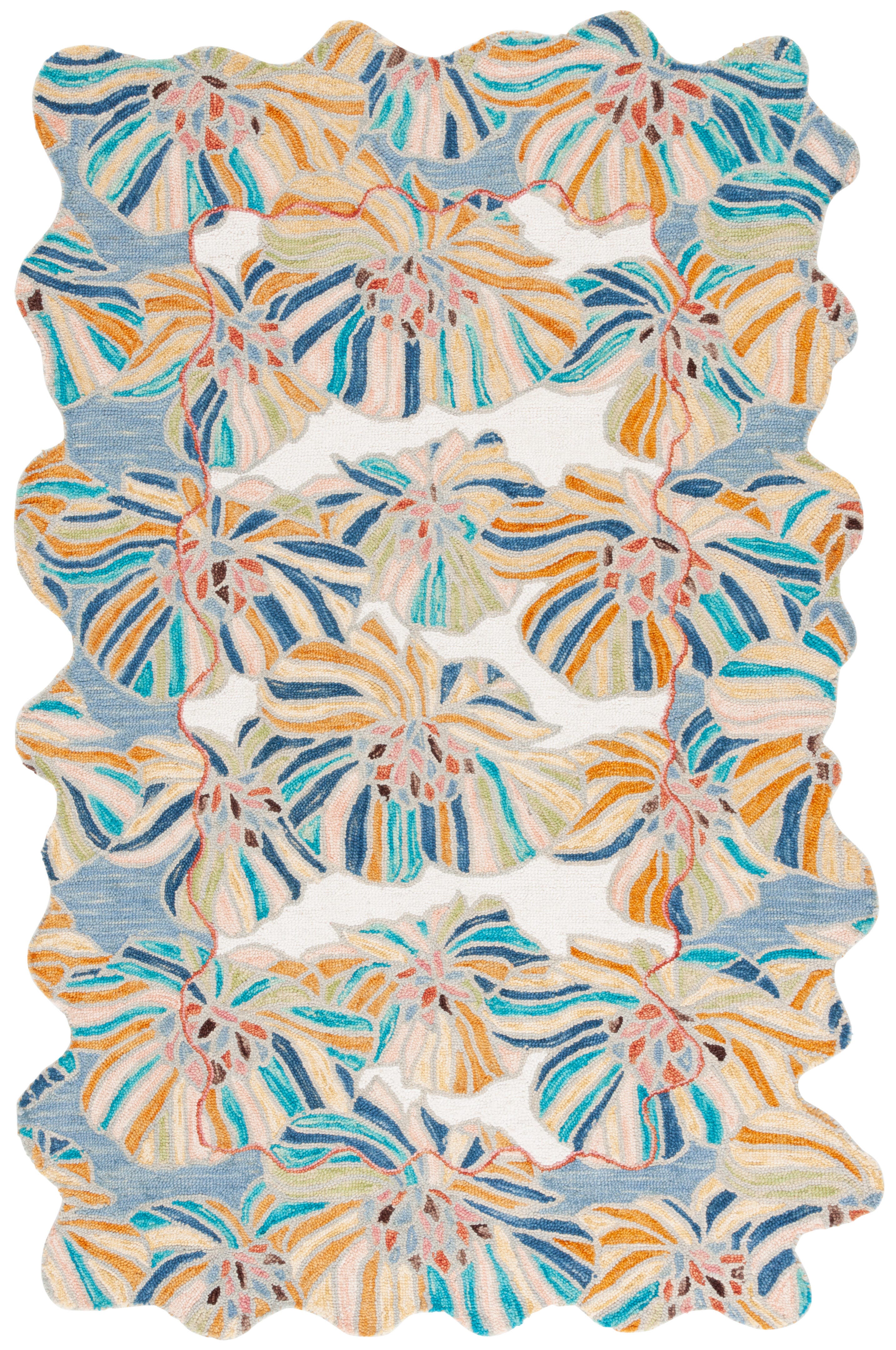 Safavieh Jardin Collection Matinoula 4' x 6' Area Rug, Ivory/Blue, large