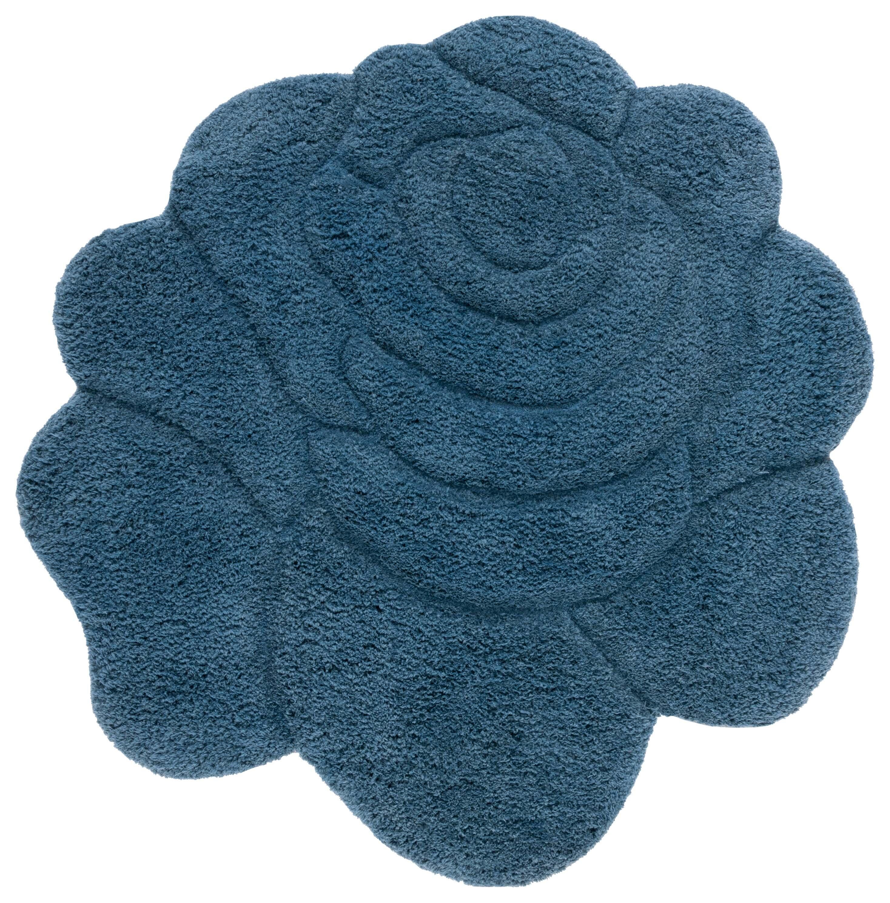 Safavieh Novelty Collection Nanae 5' x 5' Round Rug, Blue, large