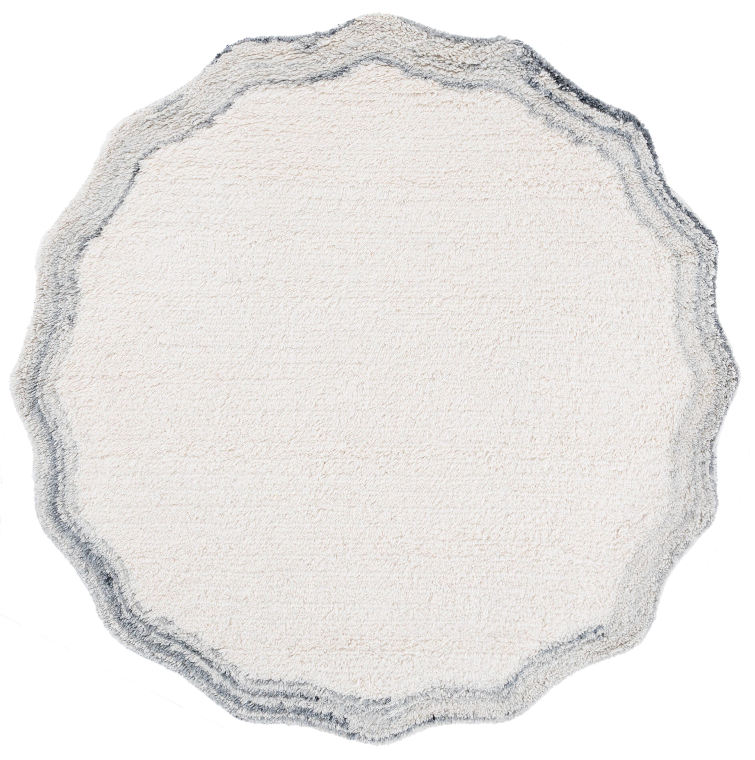 Safavieh Vermont Collection Oceane 6' x 6' Round Rug, Ivory/Gray, large