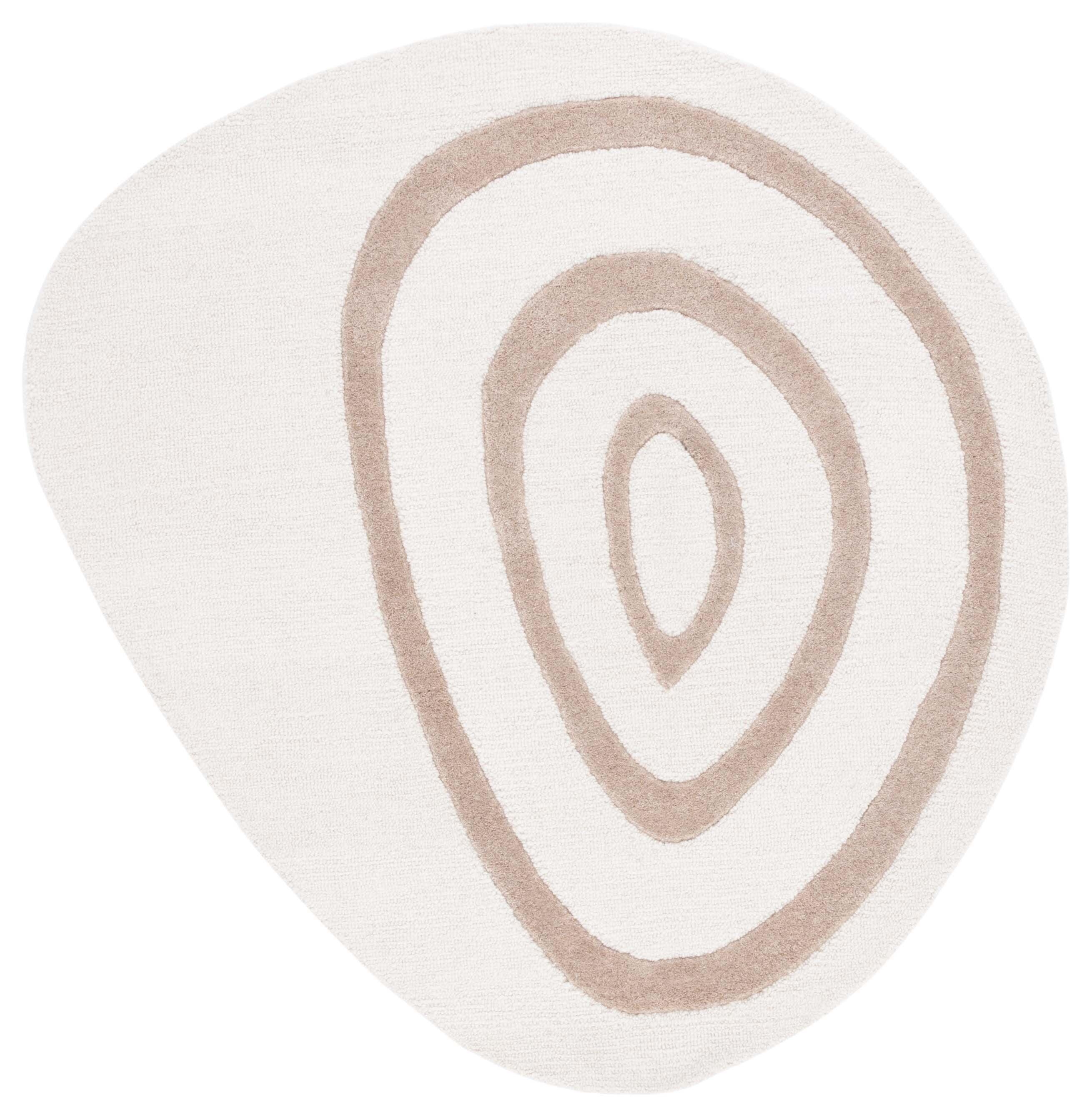 Safavieh Novelty Collection Sigtrud 3' x 3' Square Rug, Ivory/Brown, large
