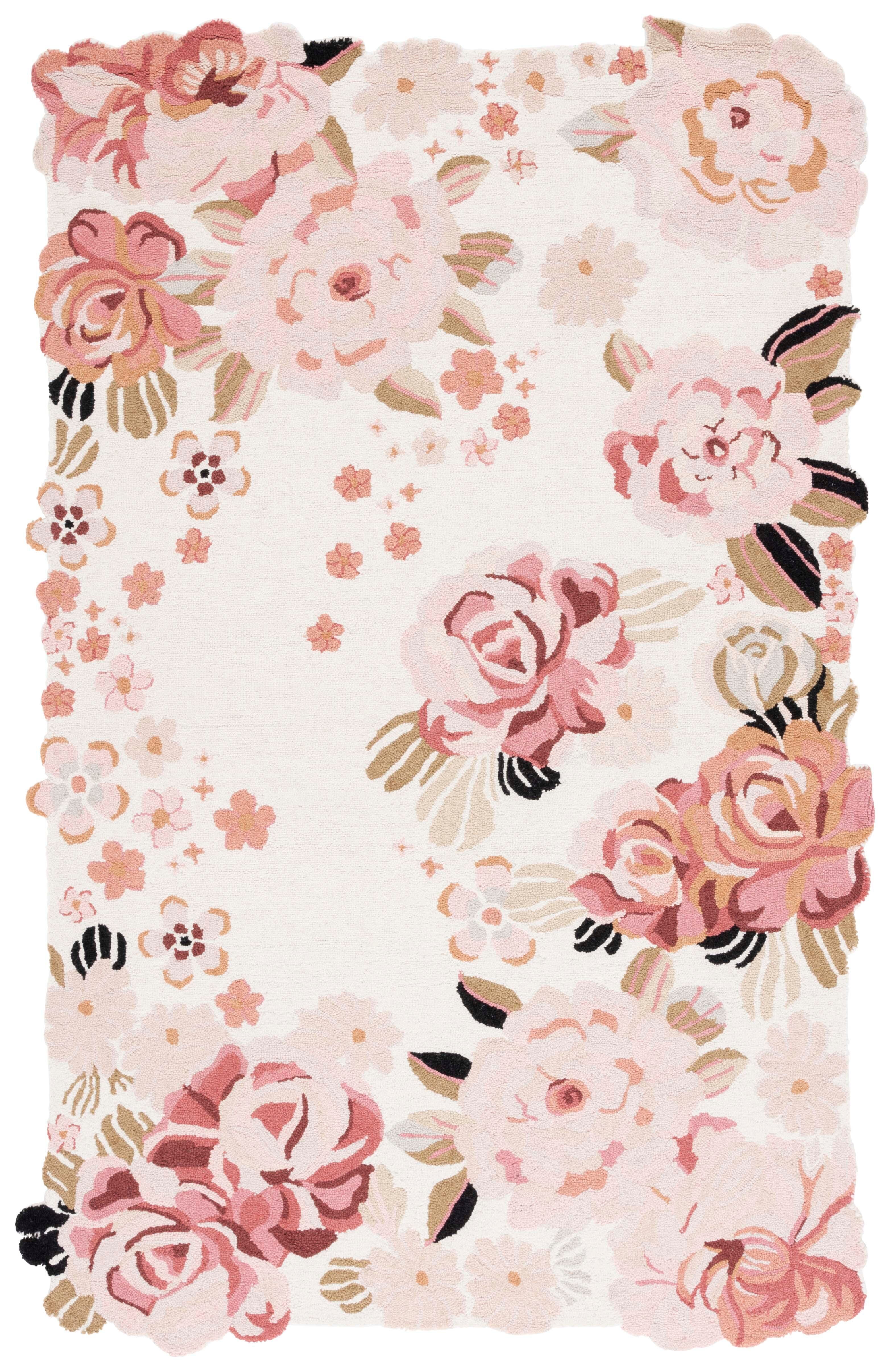 Safavieh Jardin Collection Resie 4' x 6' Area Rug, Ivory/Pink, large