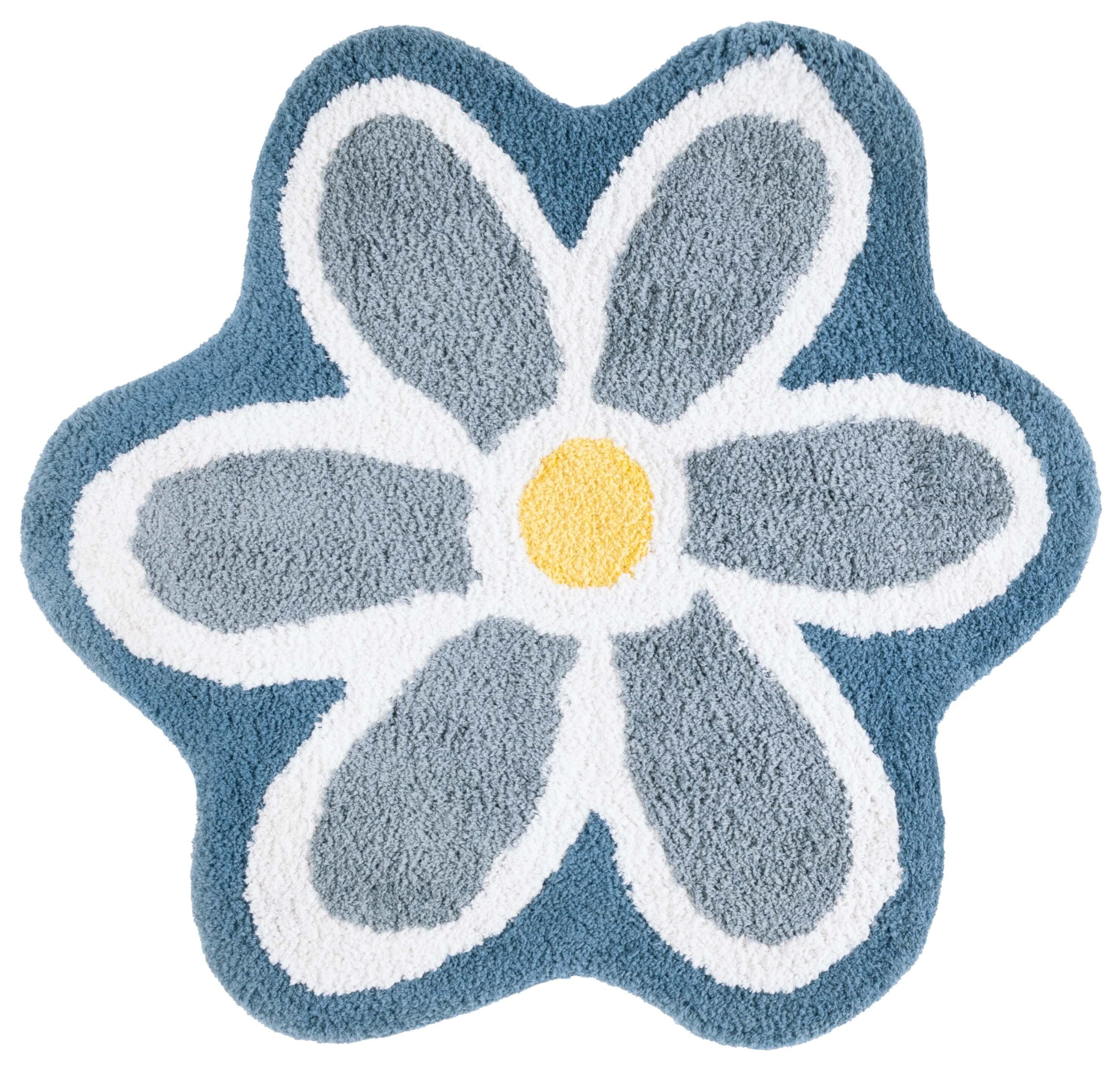 Safavieh Novelty Collection Adiya 4' x 4' Round Rug, Ivory/Blue, large