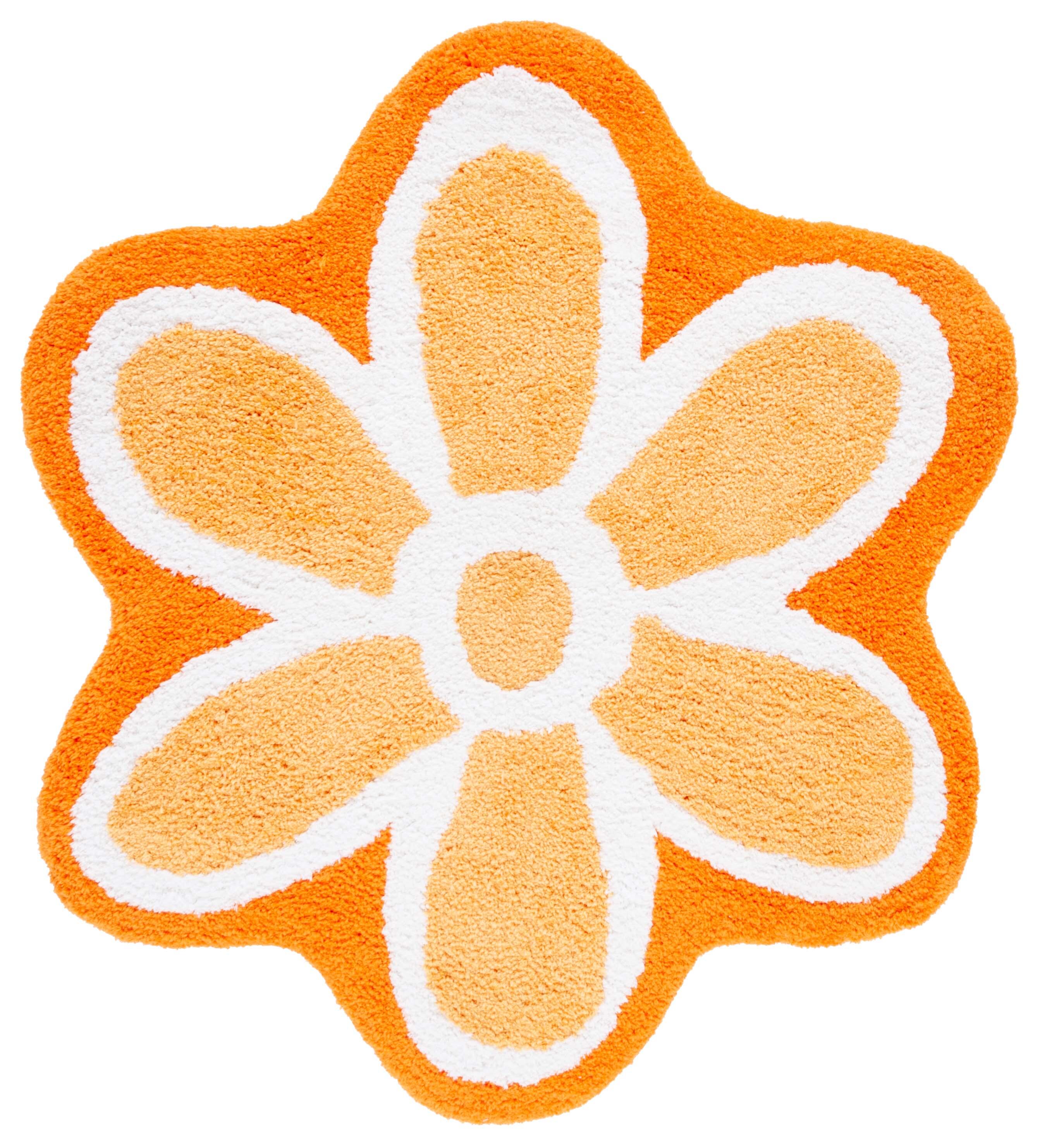 Safavieh Novelty Collection Adiya 6' x 6' Round Rug, Ivory/Orange, large