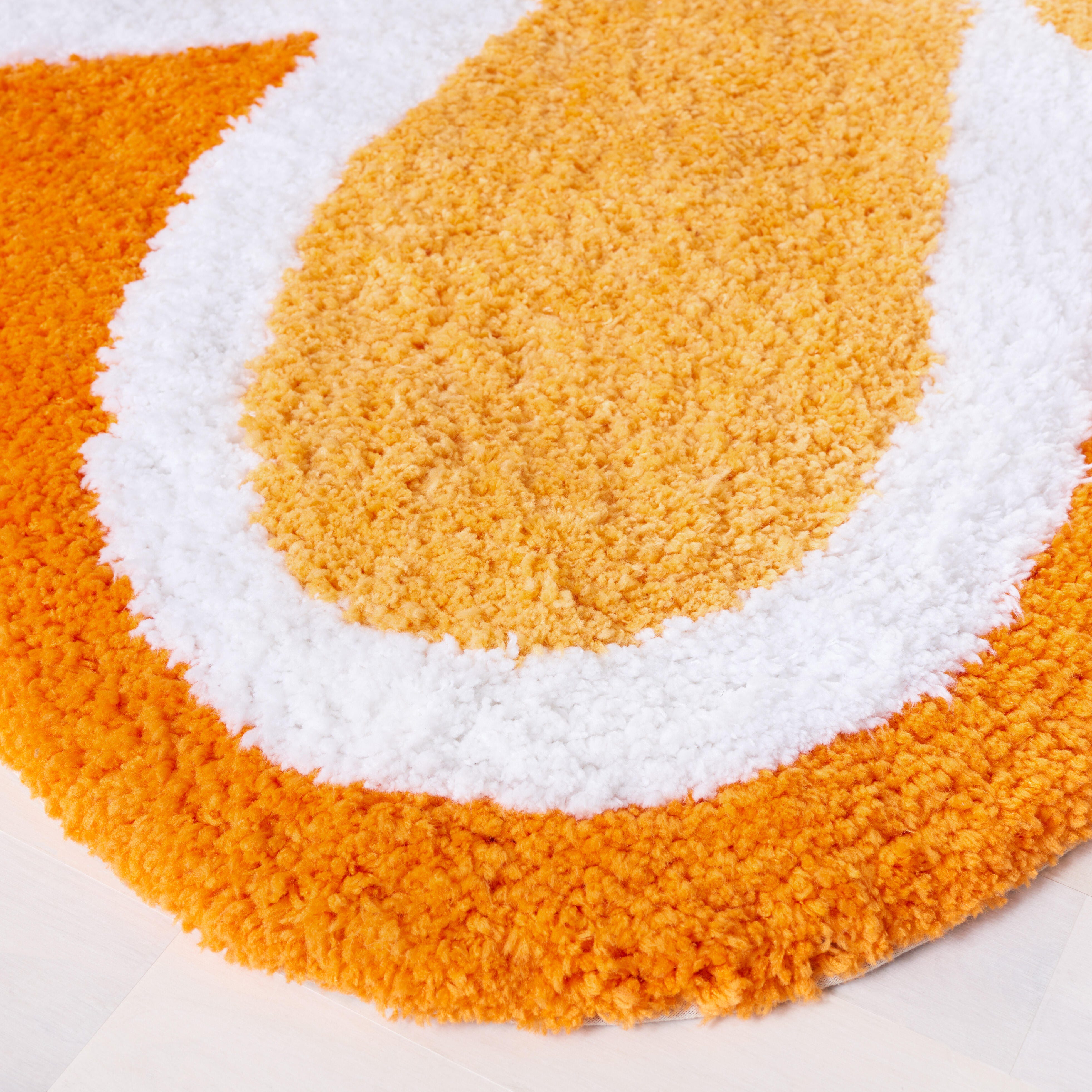 Safavieh Novelty Collection Adiya 6' x 6' Round Rug, Ivory/Orange, large