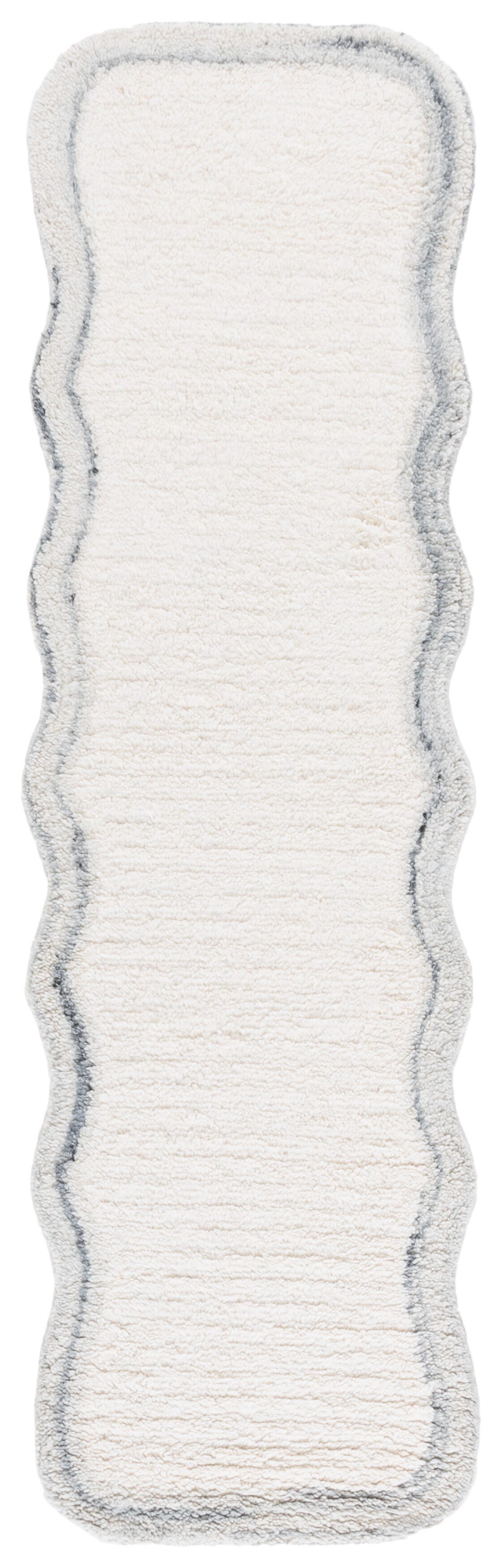 Safavieh Vermont Collection Oceane 2'3" x 8' Runner Rug, Ivory/Gray, large