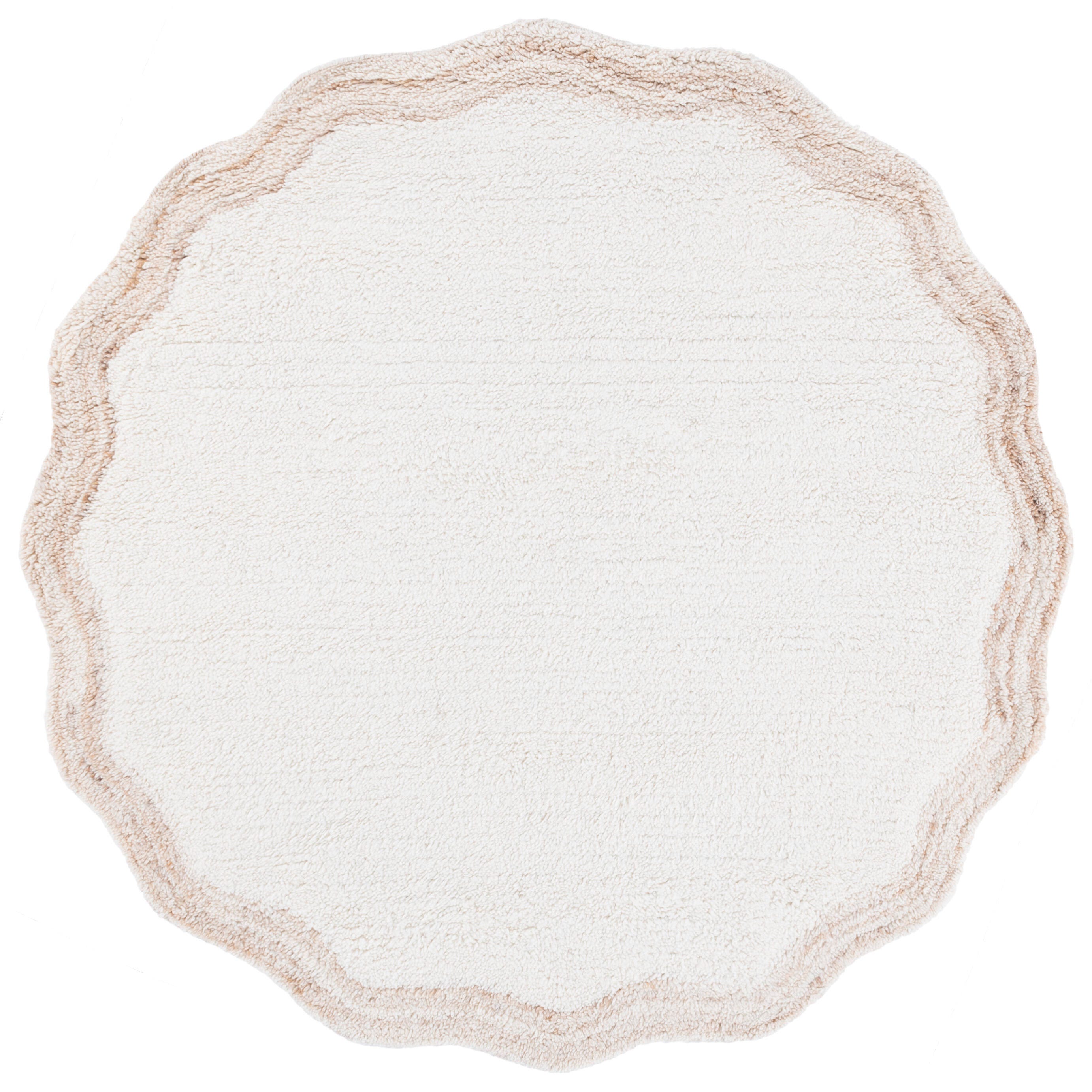 Safavieh Vermont Collection Oceane 6' x 6' Round Rug, Ivory/Beige, large