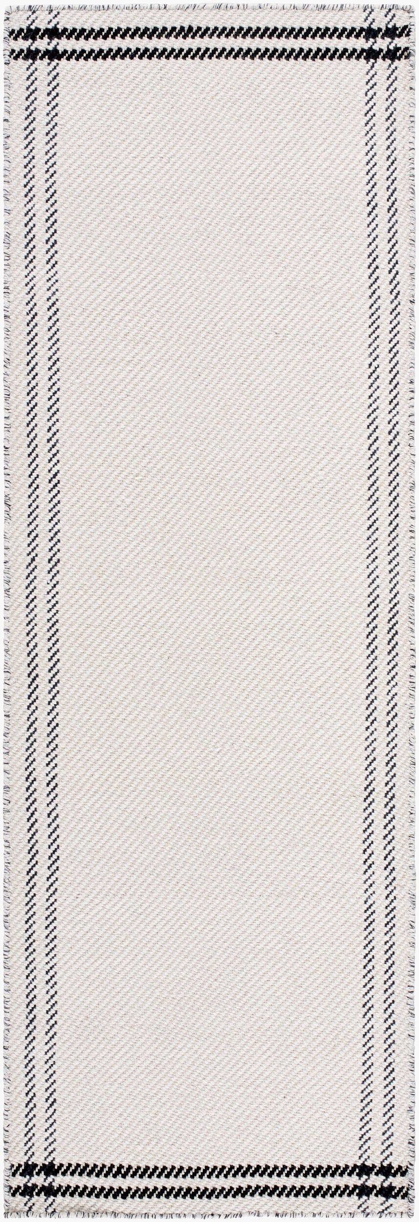Livabliss Mardin Boarder 2'6" x 8' Area Rug, Light Gray/Charcoal, large