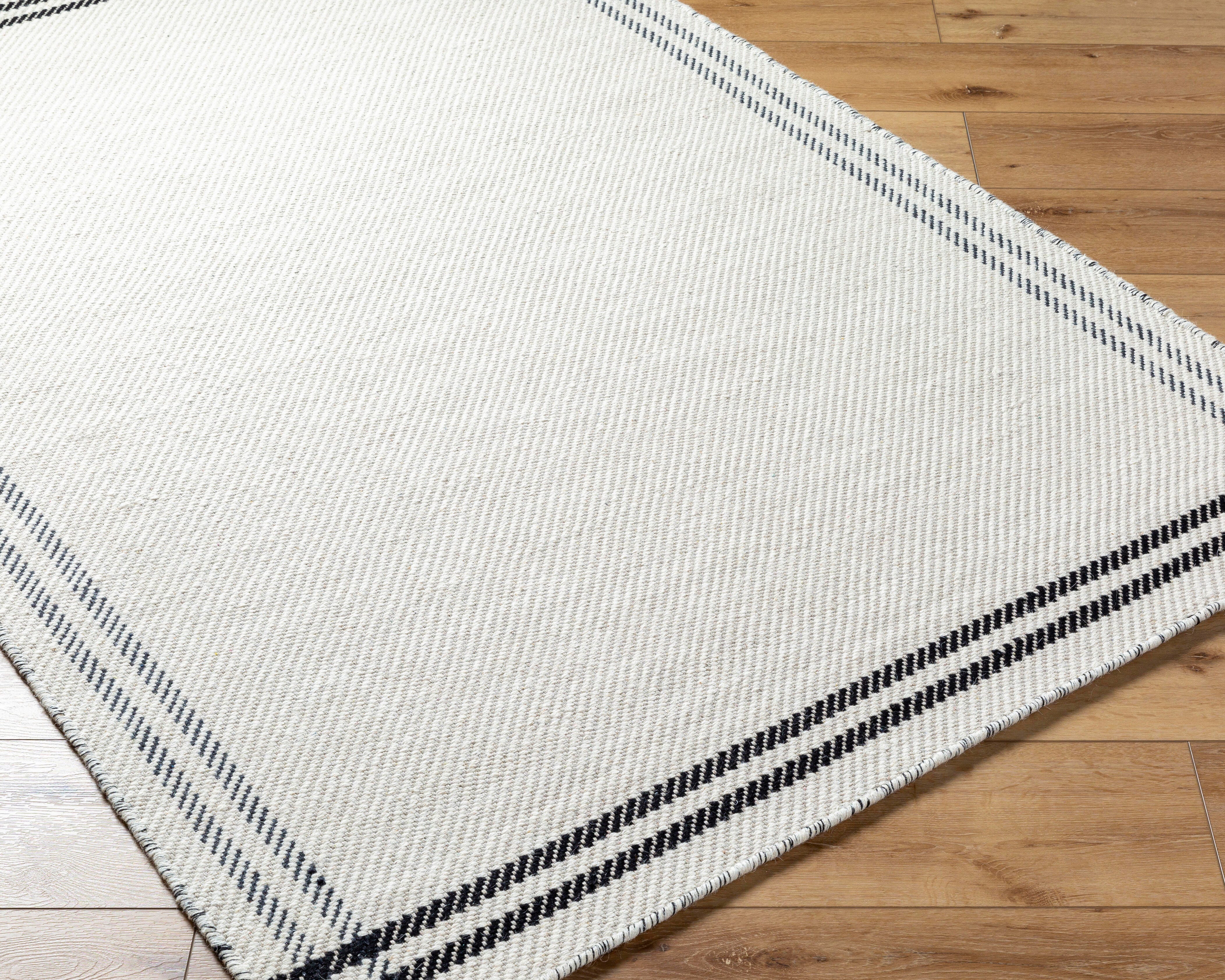 Livabliss Mardin Boarder 2'6" x 8' Area Rug, Light Gray/Charcoal, large