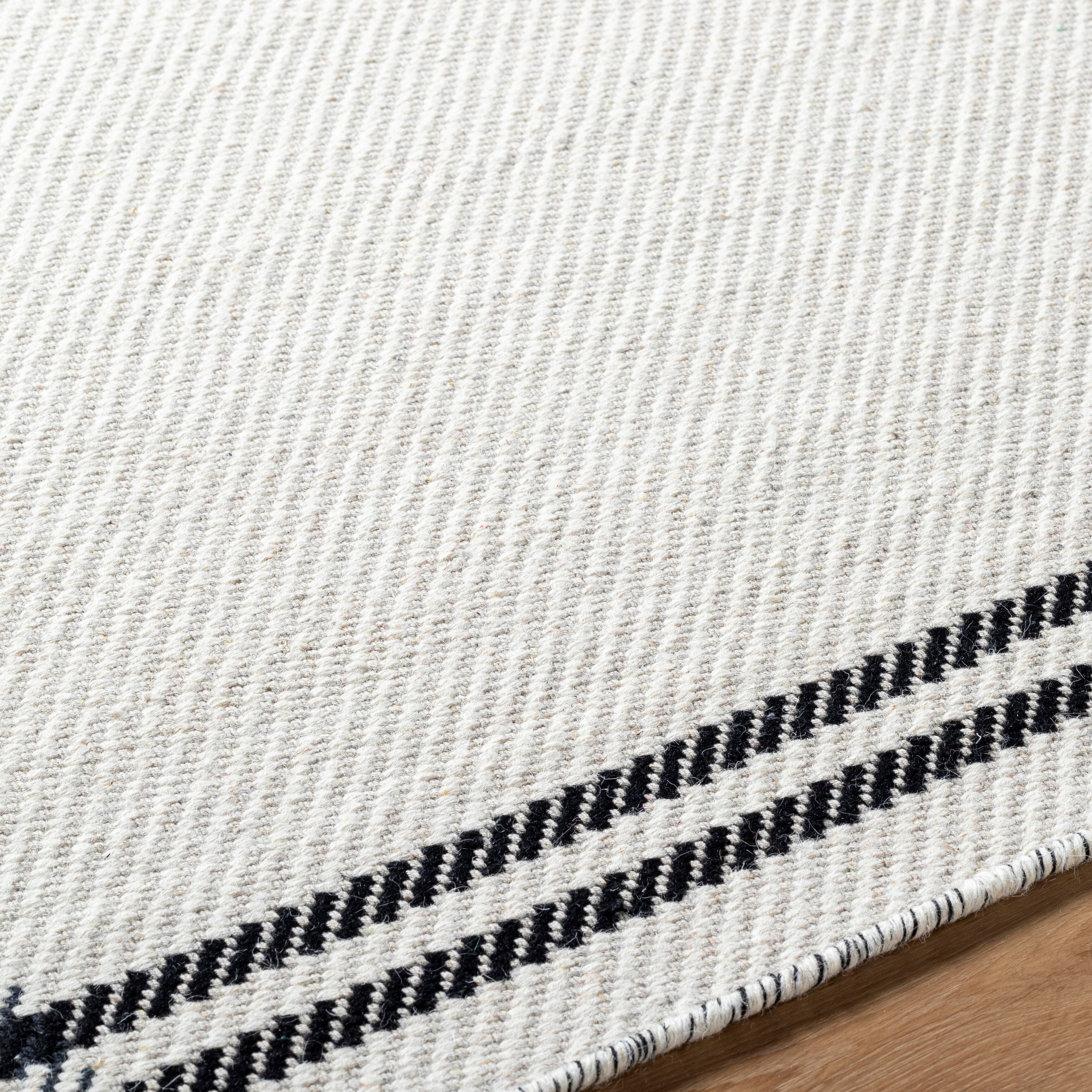 Livabliss Mardin Boarder 5' x 7'6" Area Rug, Light Gray/Charcoal, large