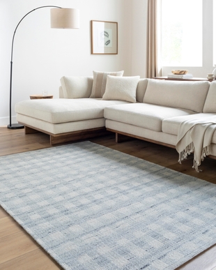 Livabliss Mardin Checkered 2' x 3' Area Rug, Ivory/Light Slate, rollover