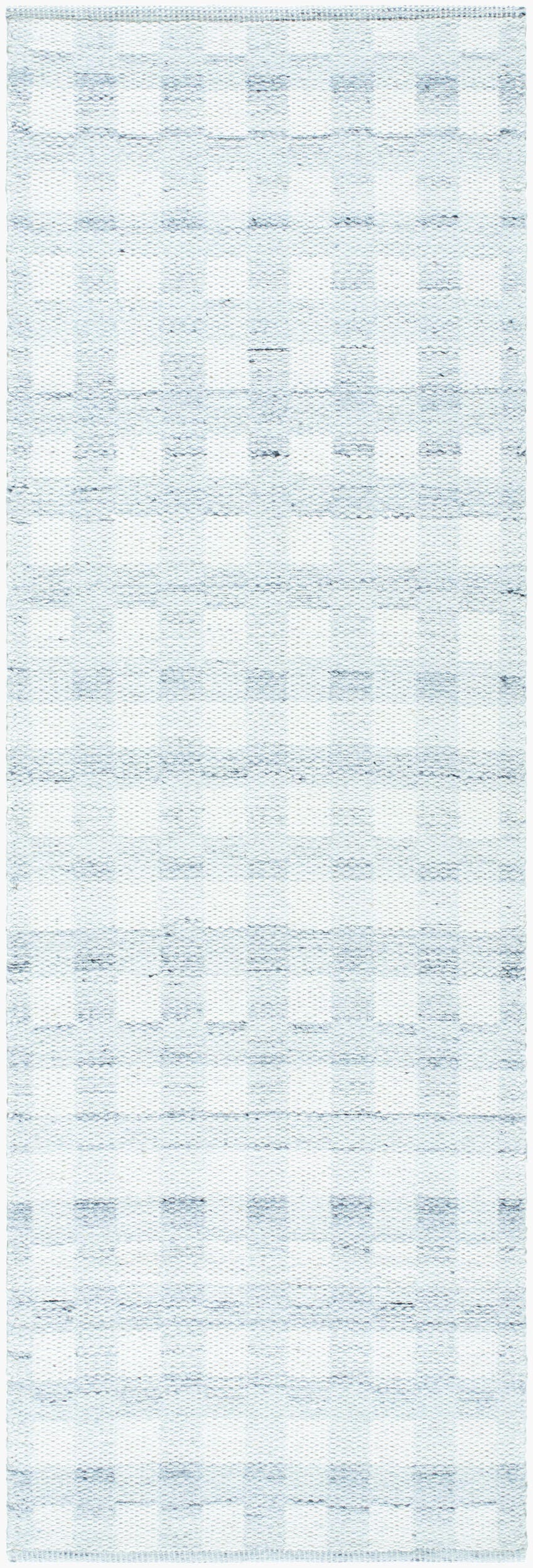 Livabliss Mardin Checkered 2'6" x 8' Area Rug, Ivory/Light Slate, large