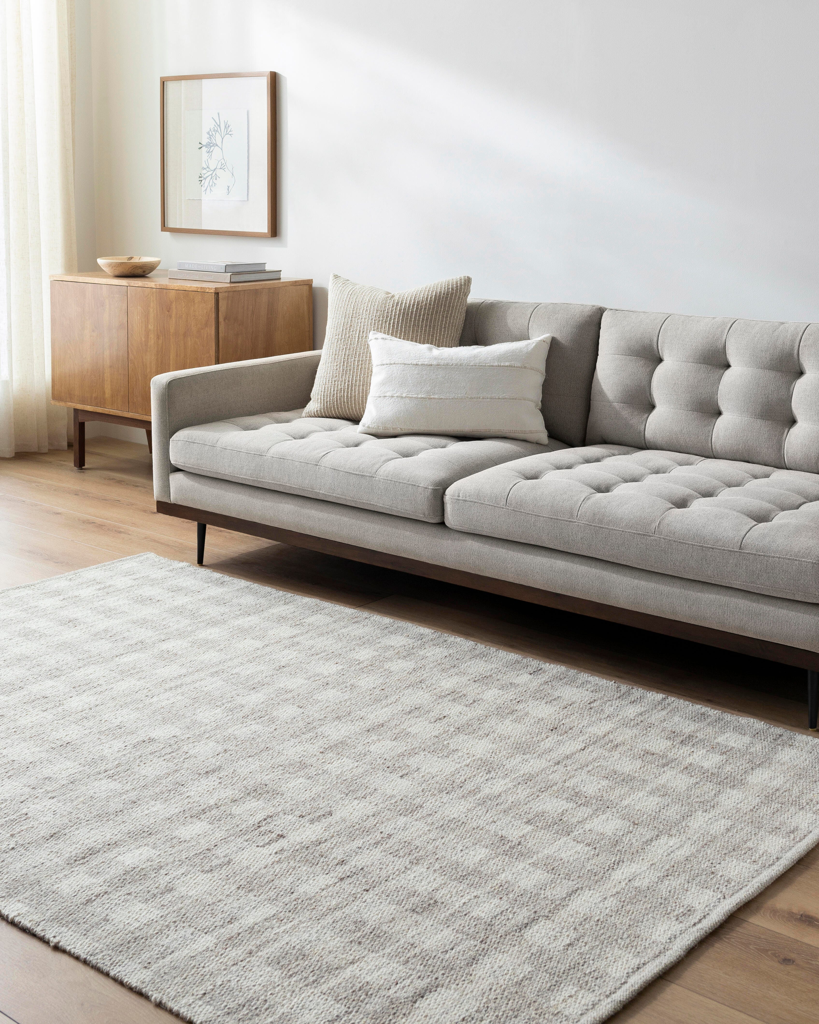 Livabliss Mardin Checkered 3'6" x 5'6" Area Rug, Cream/Medium Brown, rollover
