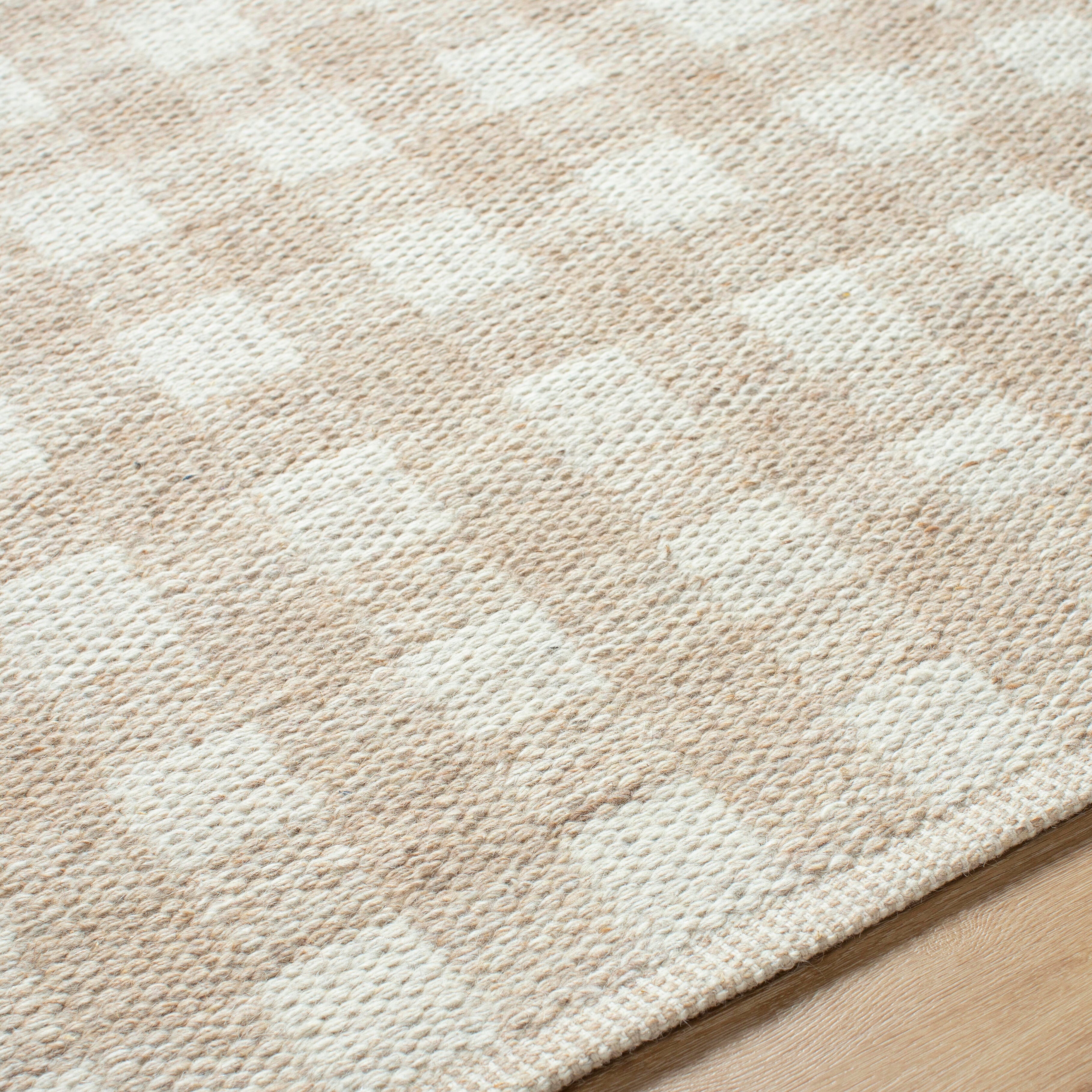 Livabliss Mardin Checkered 3'6" x 5'6" Area Rug, Dark Tan, large