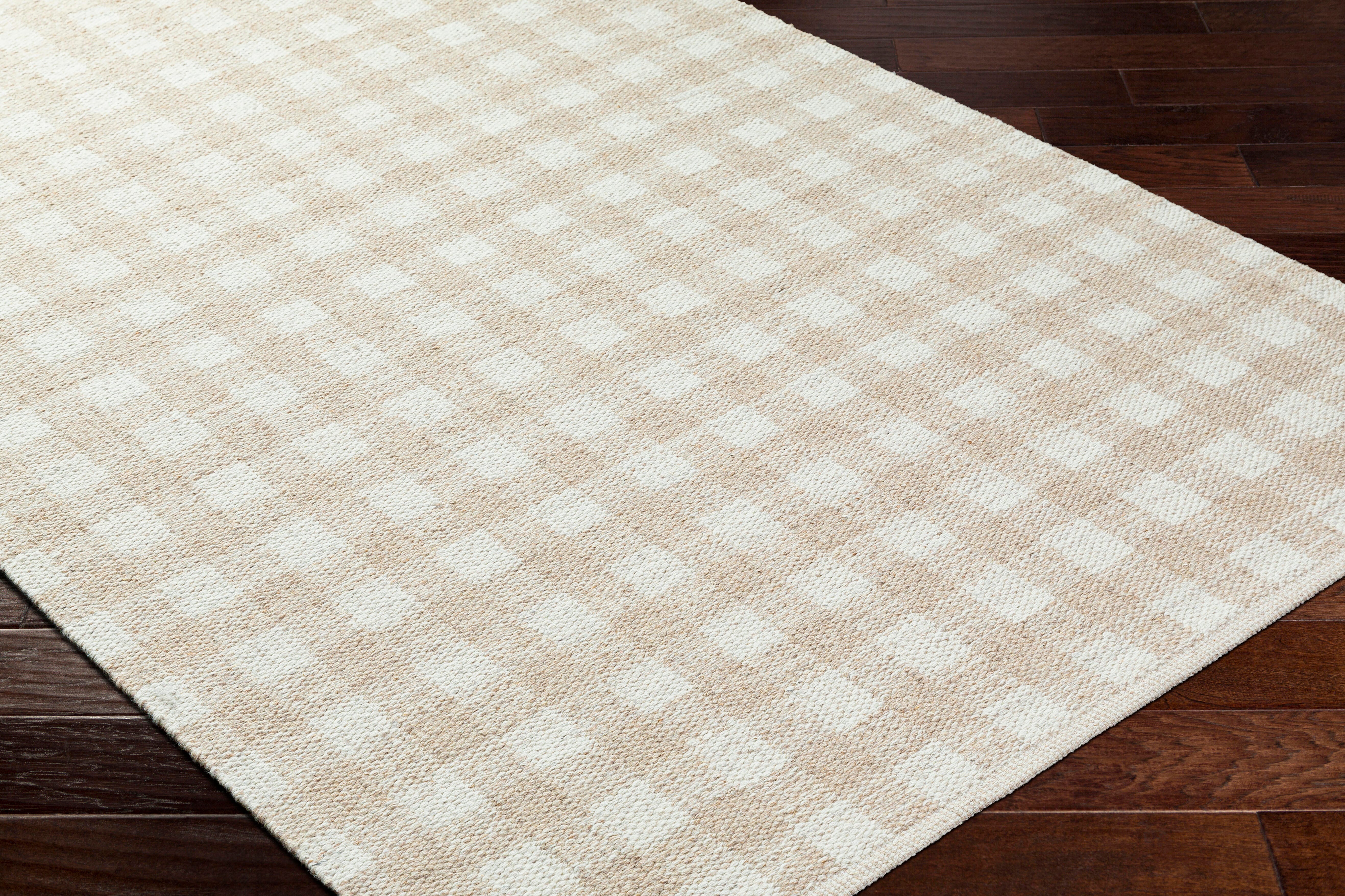 Livabliss Mardin Checkered 8' x 10' Area Rug, Light Ivory, large