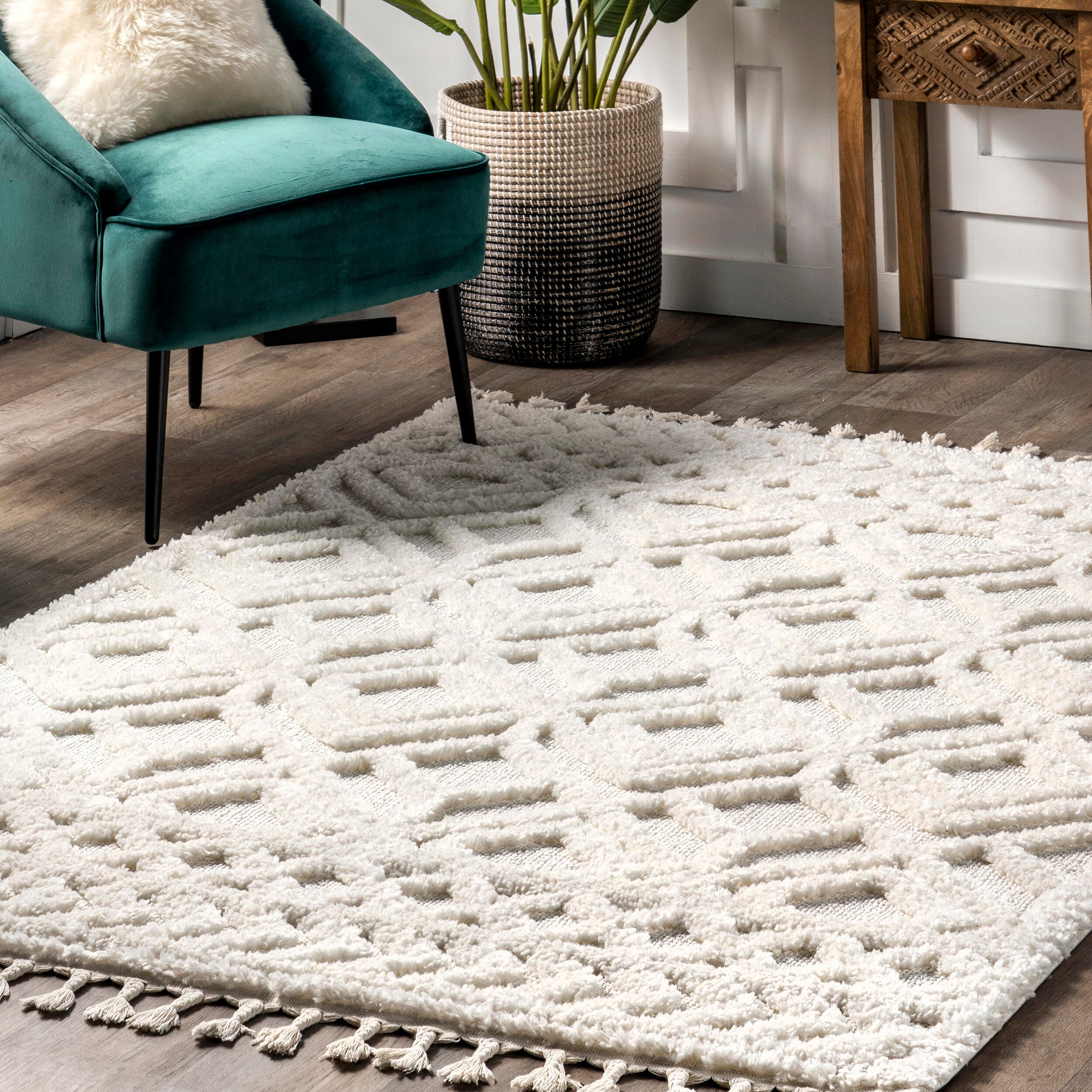 Nuloom Akia 4' x 6' Area Rug, Cream, large