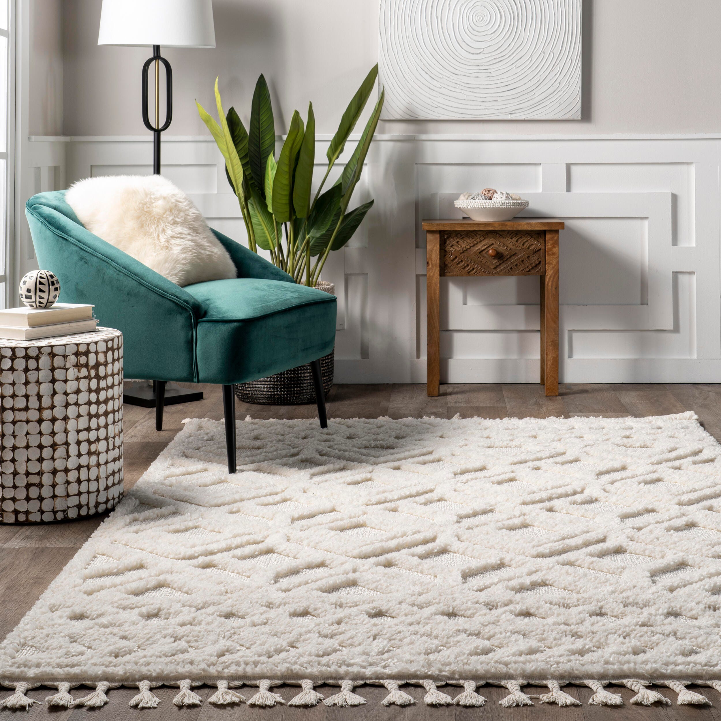 Nuloom Akia 7' x 9' Area Rug, Cream, large