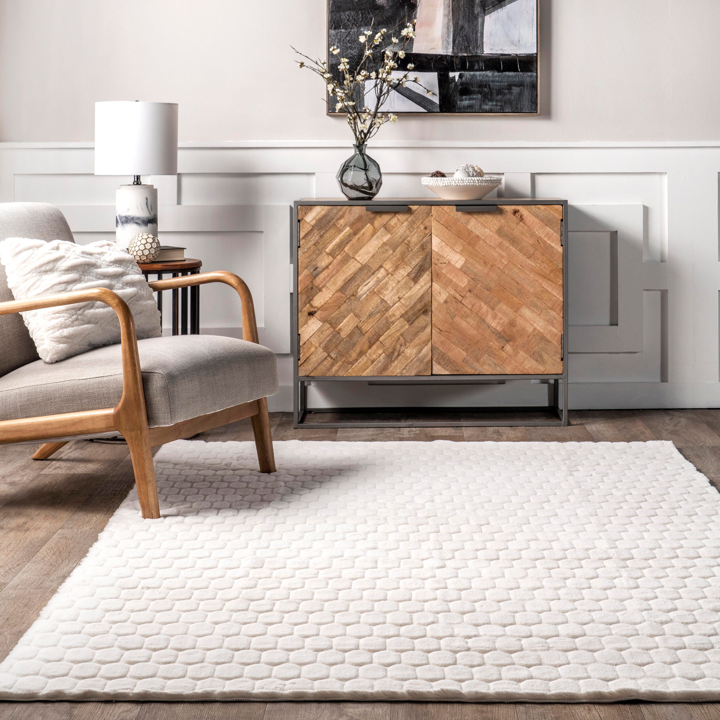 Nuloom Nia 6' x 9' Area Rug, White, large