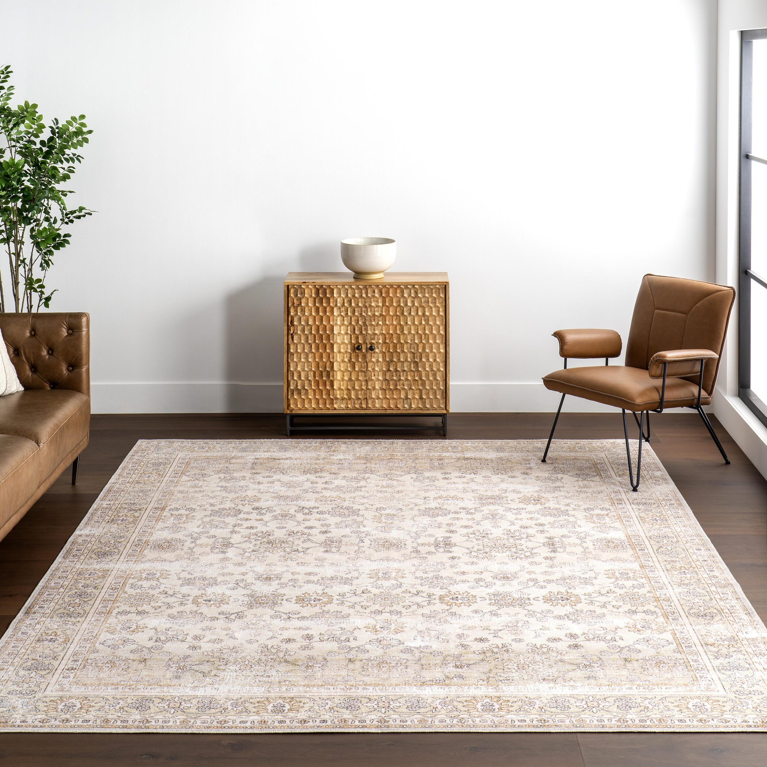 Nuloom Sia 4' x 6' Area Rug, Beige, large