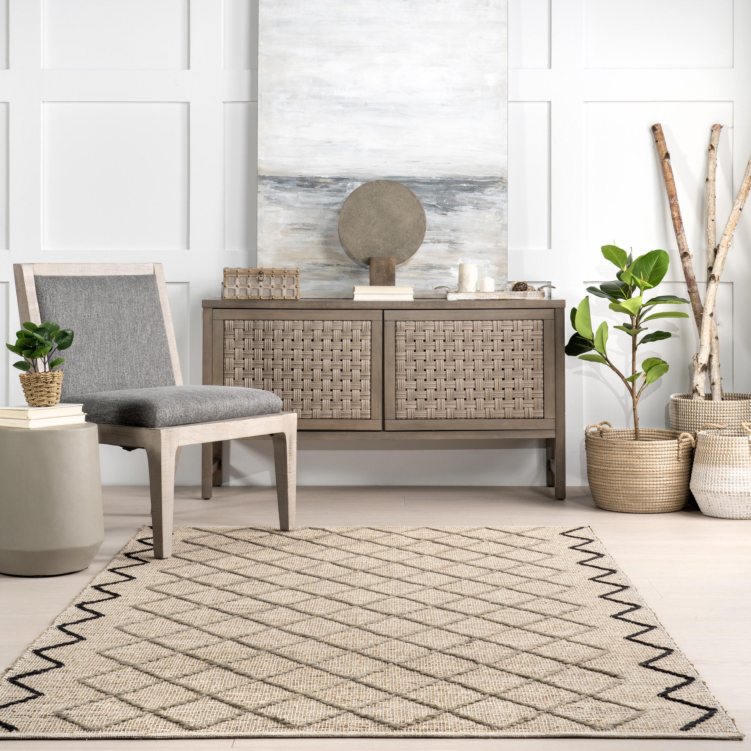 nuLOOM Asa 4' x 6' Area Rug, Ivory, large