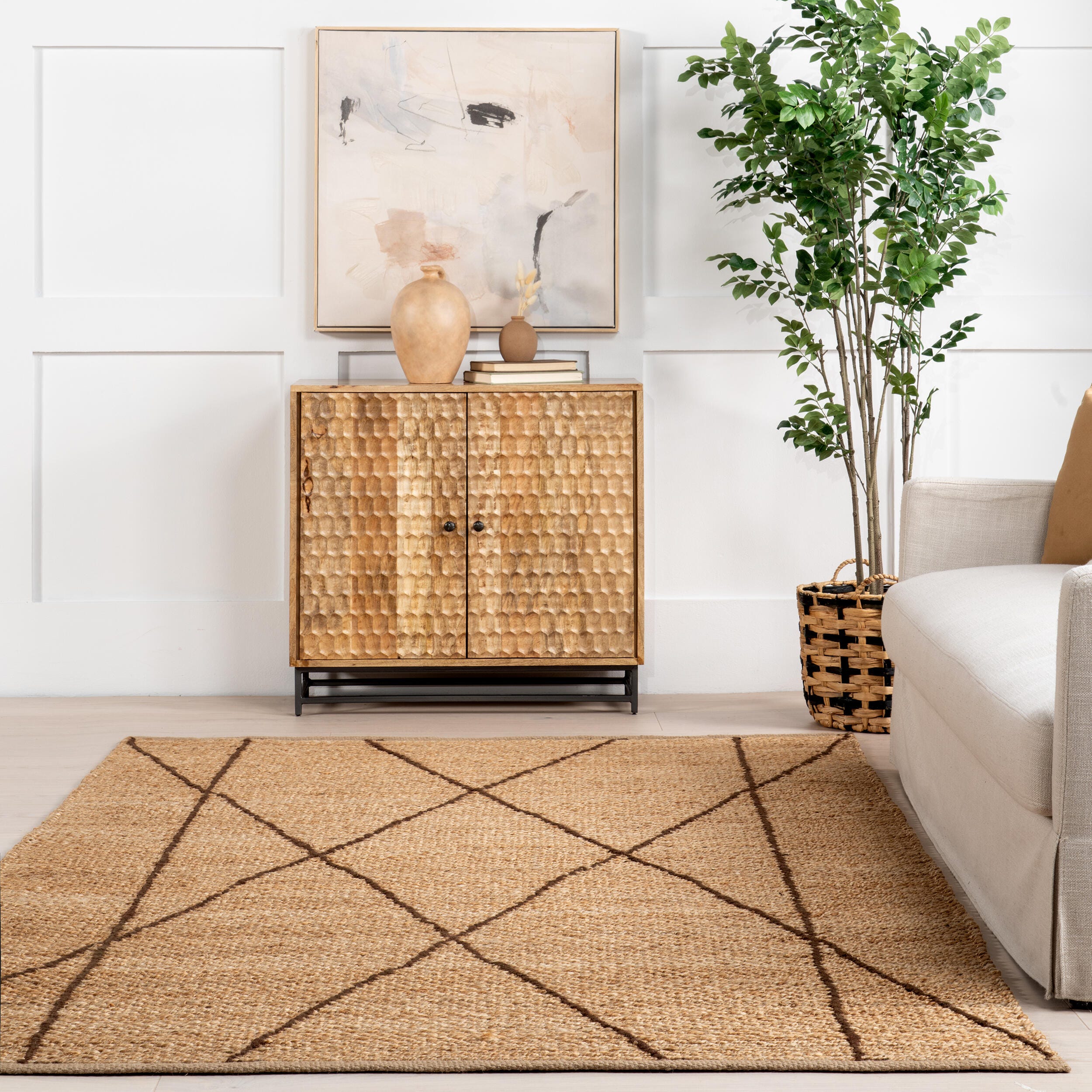 nuLOOM Calanthe 5' x 8' Area Rug, Natural, large