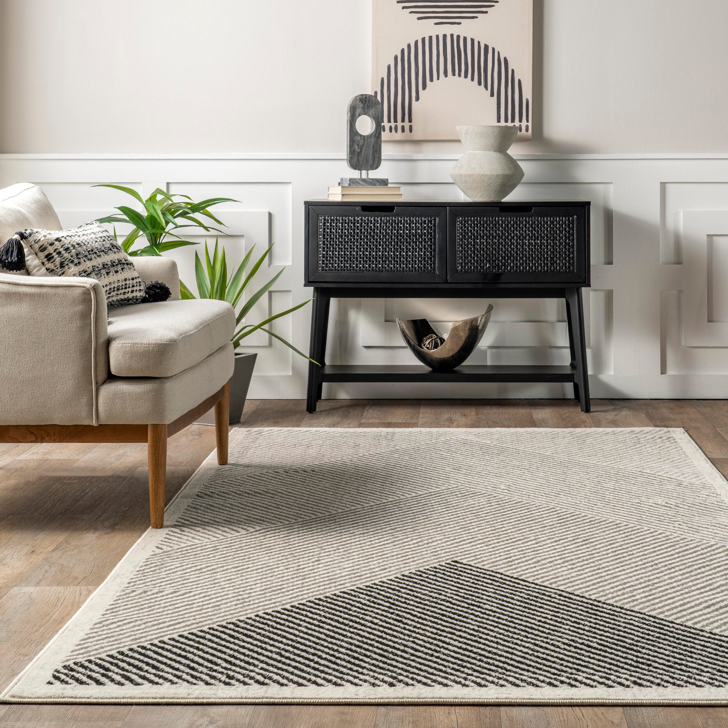 nuLOOM Charline 5' x 8' Area Rug, Gray, large