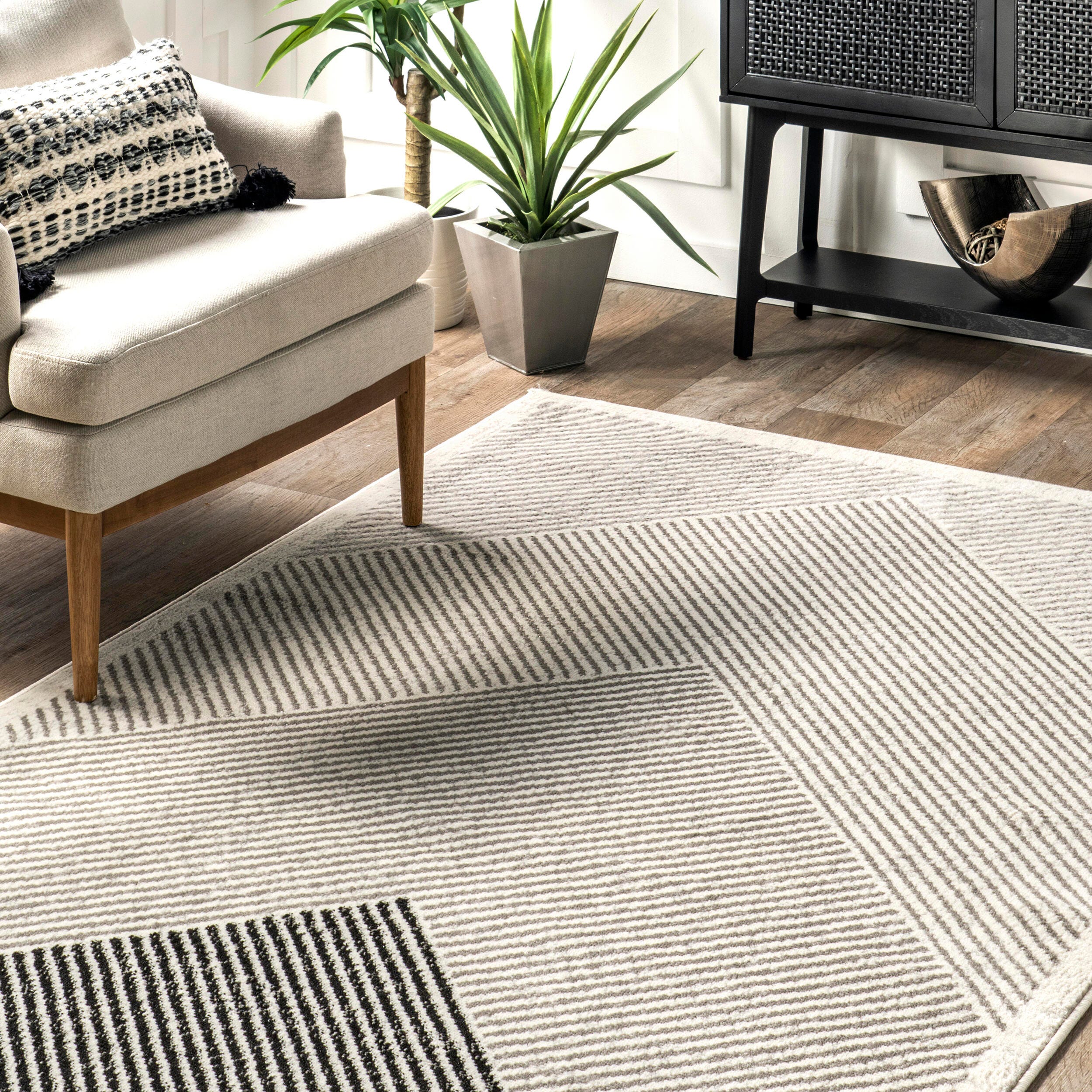 nuLOOM Charline 8' x 10' Area Rug, Gray, large
