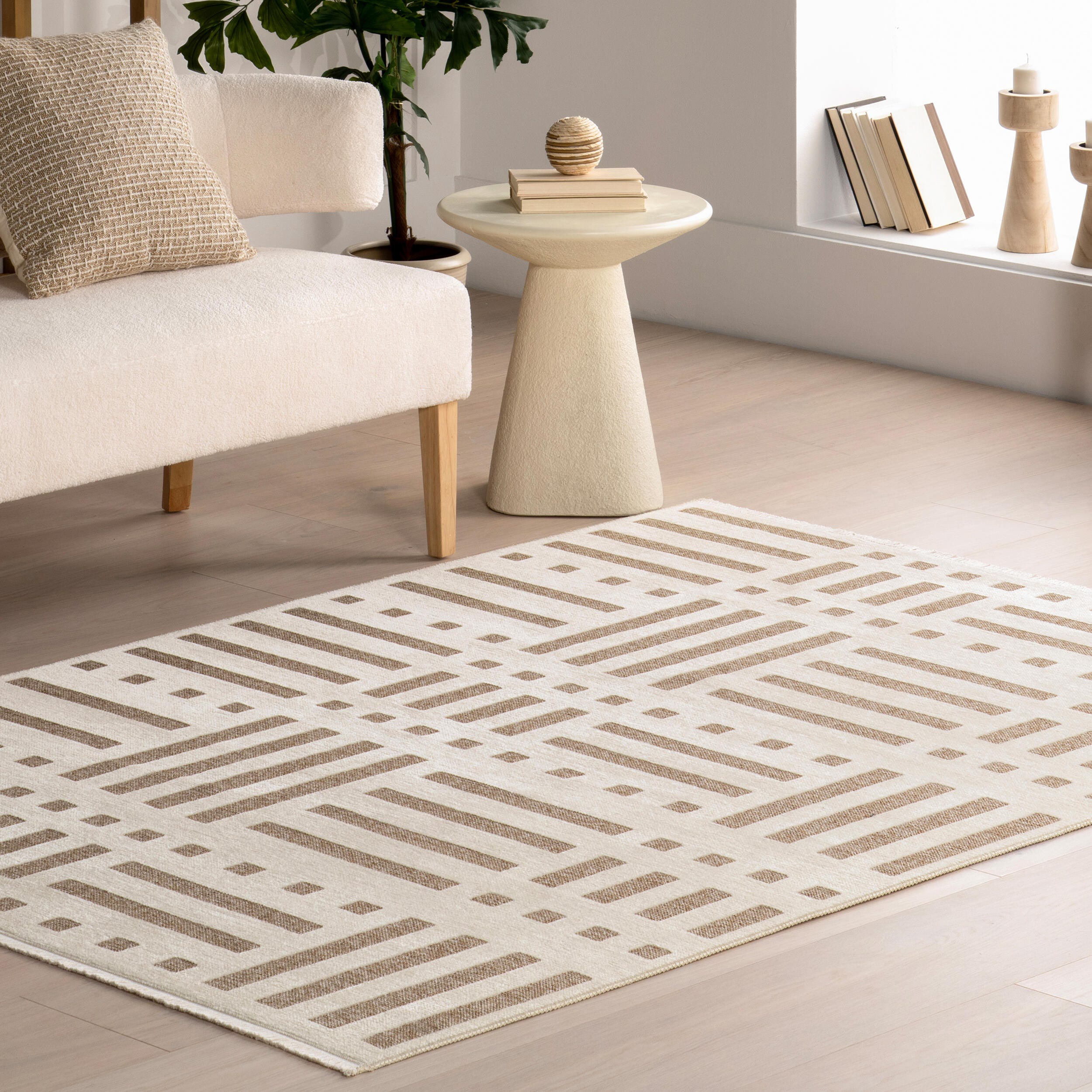 nuLOOM Mina 4' x 6' Area Rug, Beige, large