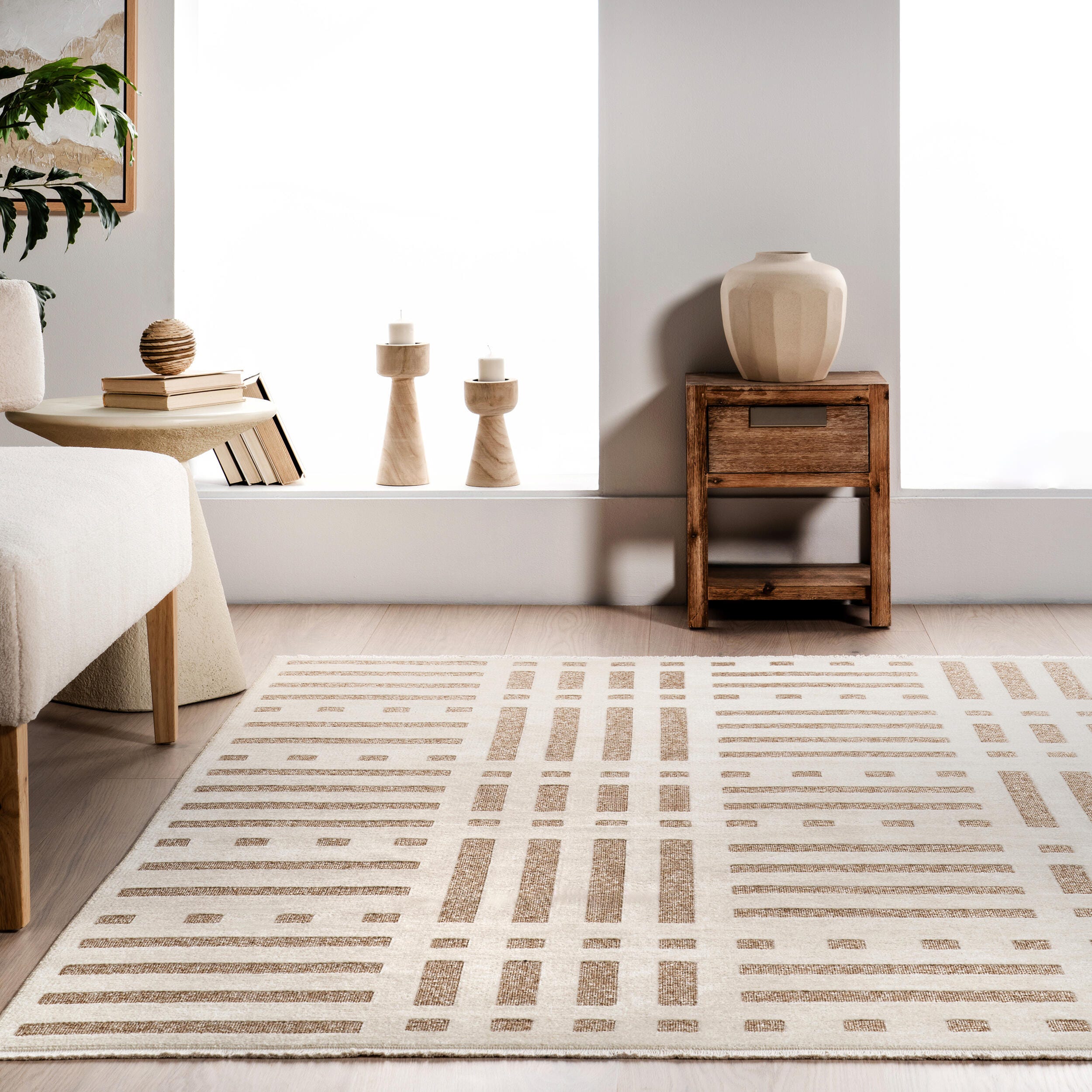nuLOOM Mina 4' x 6' Area Rug, Beige, large