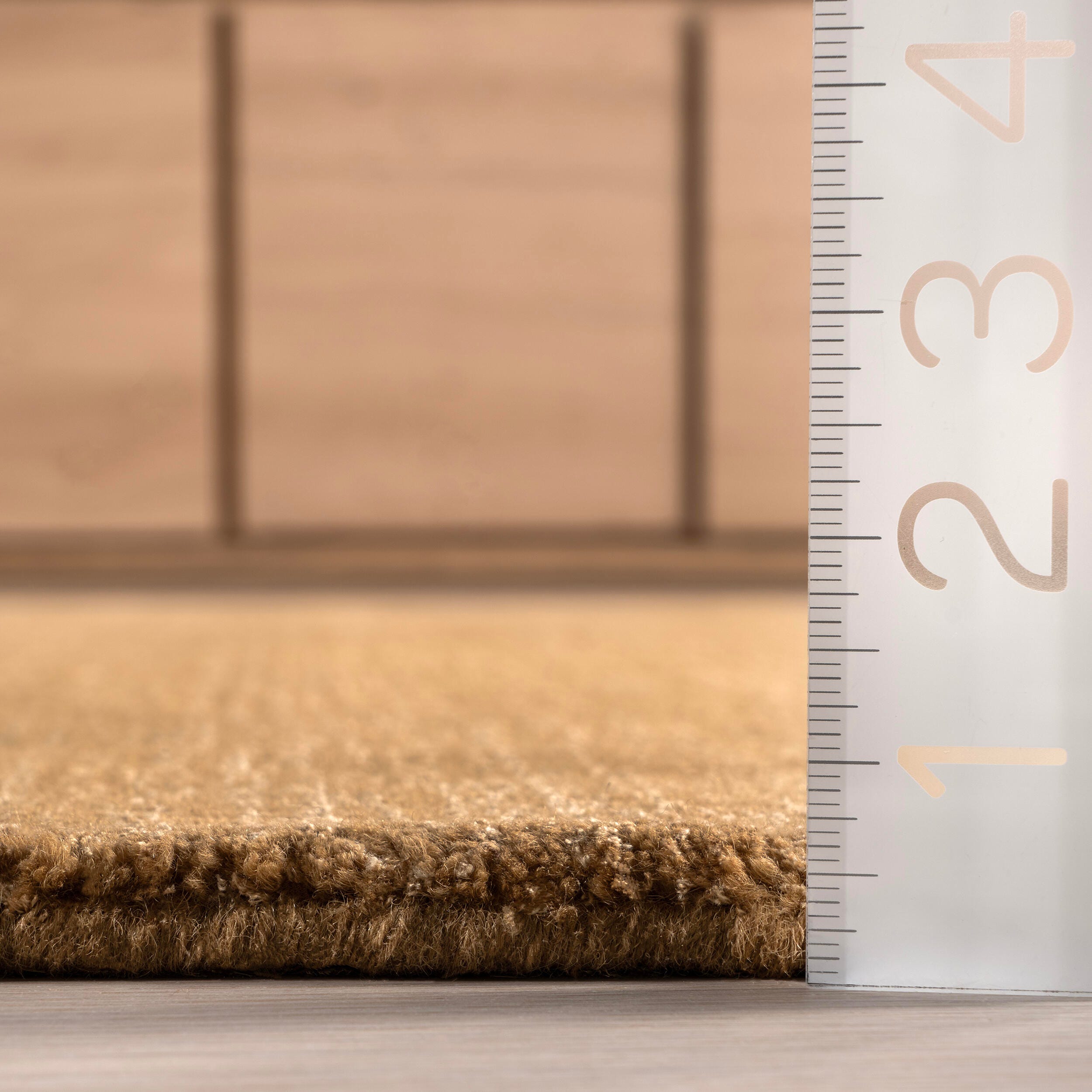 Nuloom Speckled Wool-Blend 10' x 14' Area Rug, Wheat, large