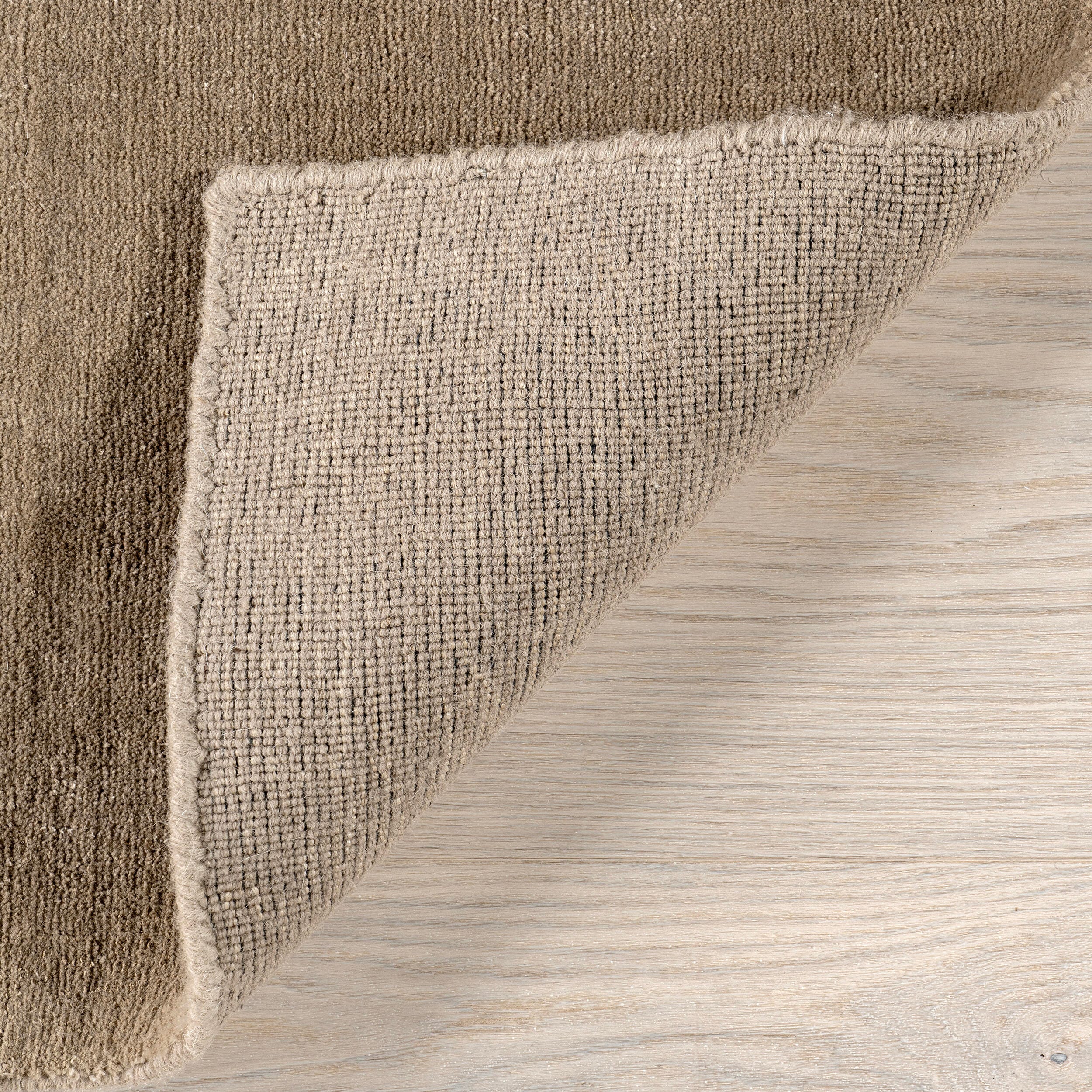 Nuloom Speckled Wool-Blend 2' x 6' Runner Rug, Fawn, large