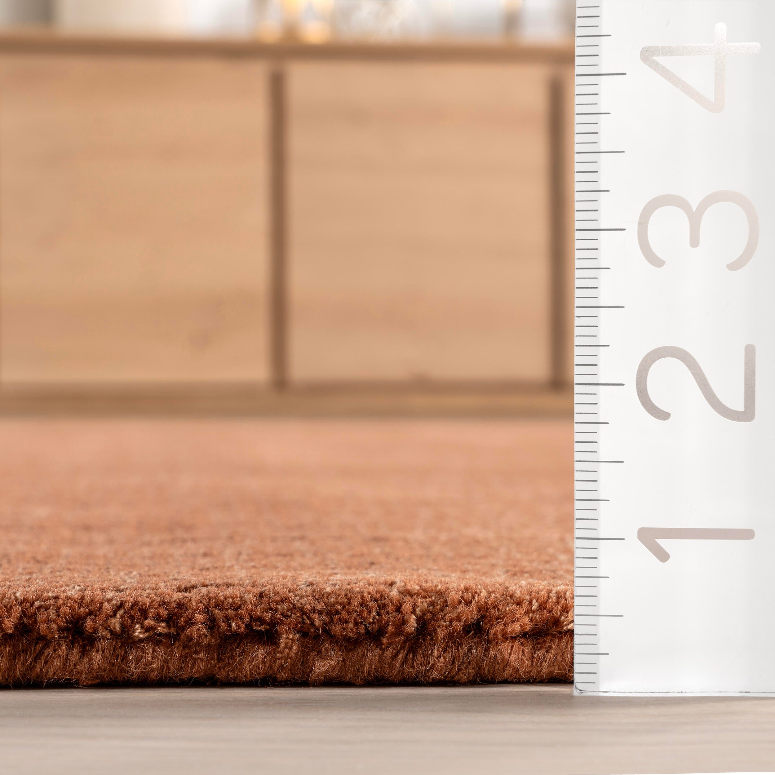 Nuloom Speckled Wool-Blend 3' x 10' Runner Rug, Brick, large