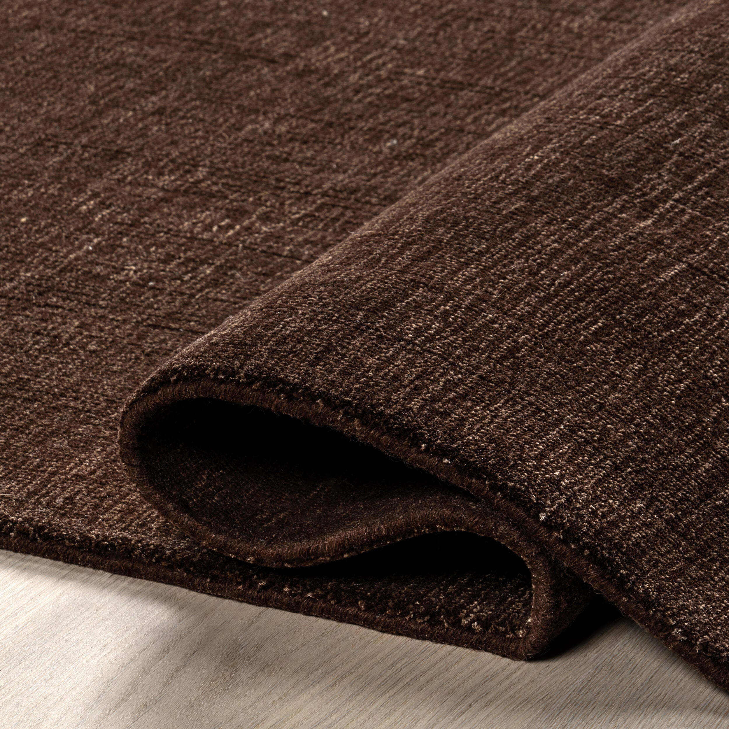 Nuloom Speckled Wool-Blend 3' x 8' Runner Rug, Truffle Brown, large