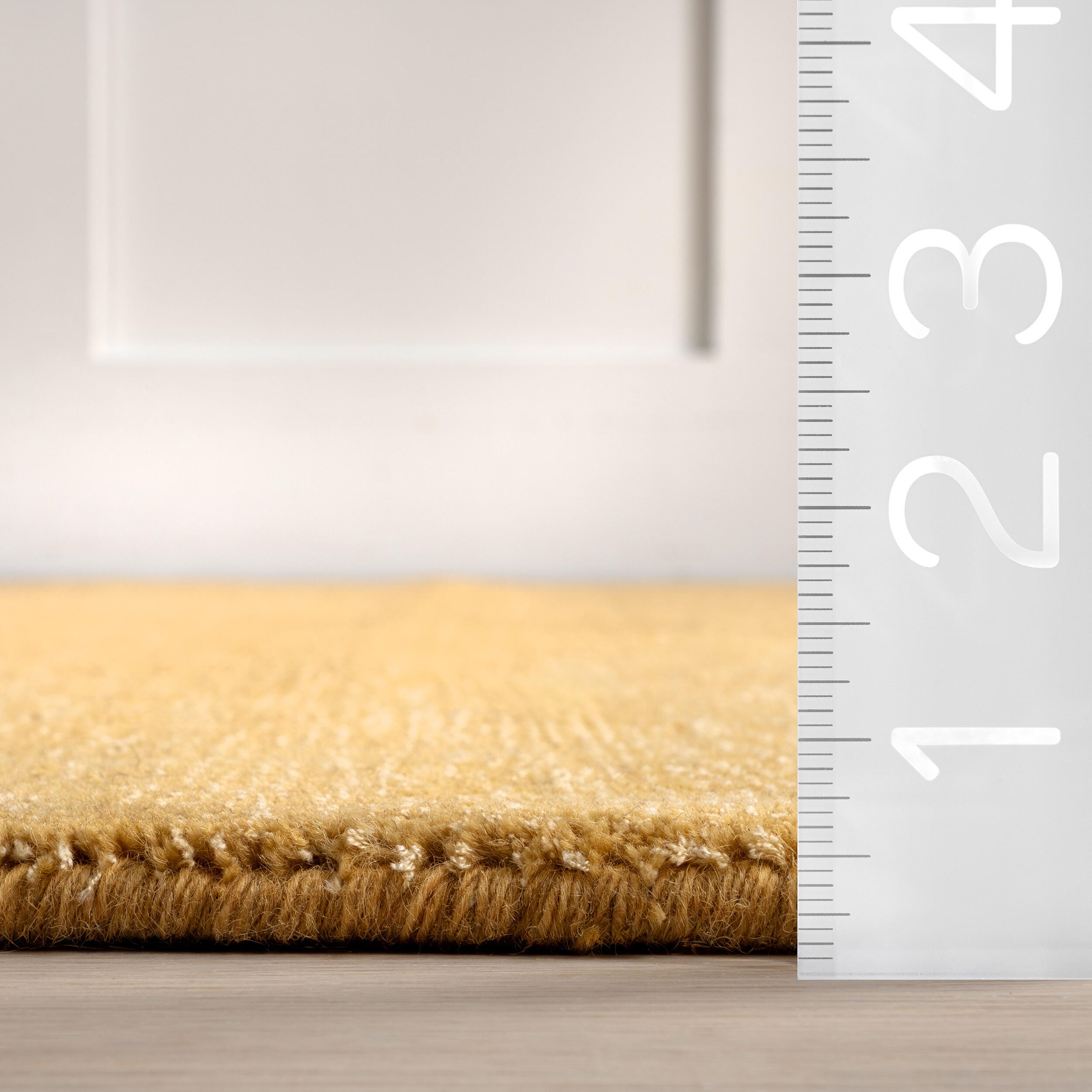 Nuloom Speckled Wool-Blend 3' x 8' Runner Rug, Golden Butter, large