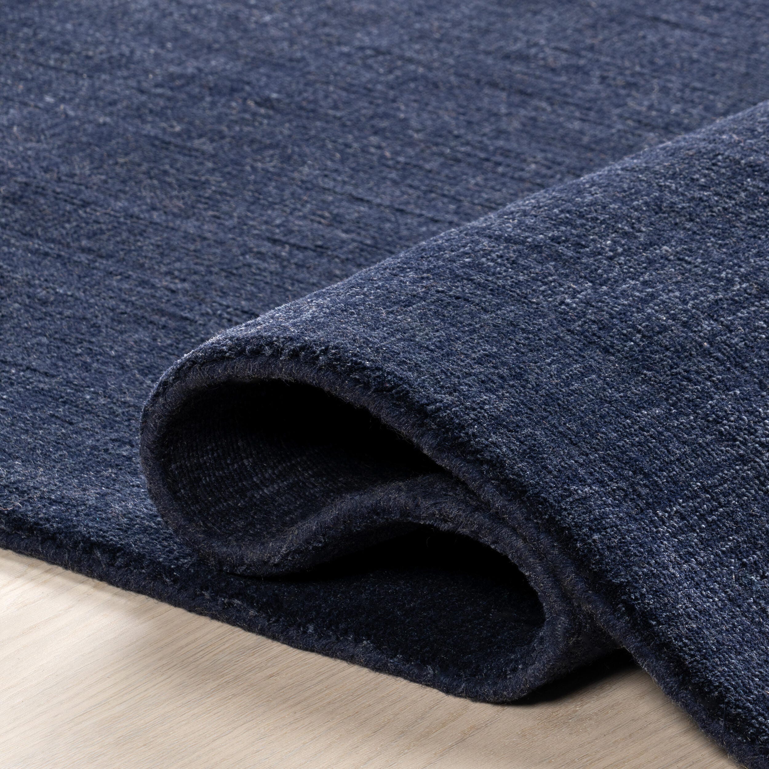 Nuloom Speckled Wool-Blend 4' x 6' Area Rug, Midnight, large