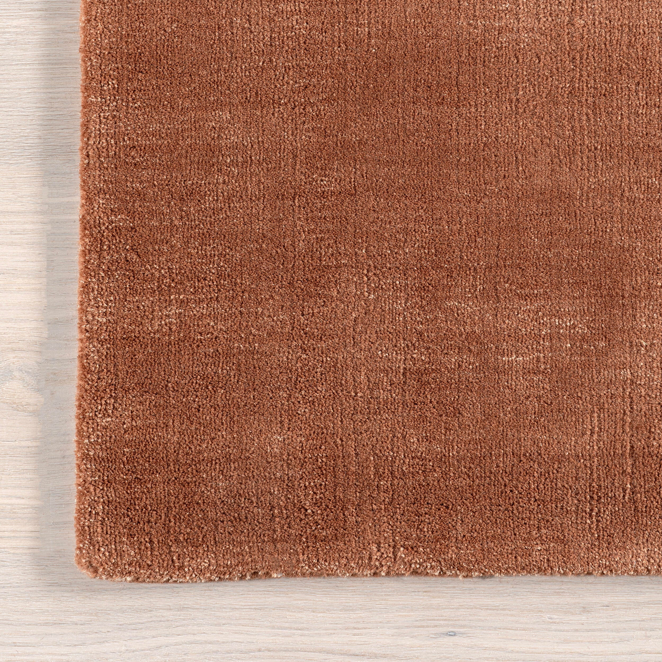 Nuloom Speckled Wool-Blend 6' Square Area Rug, Brick, large