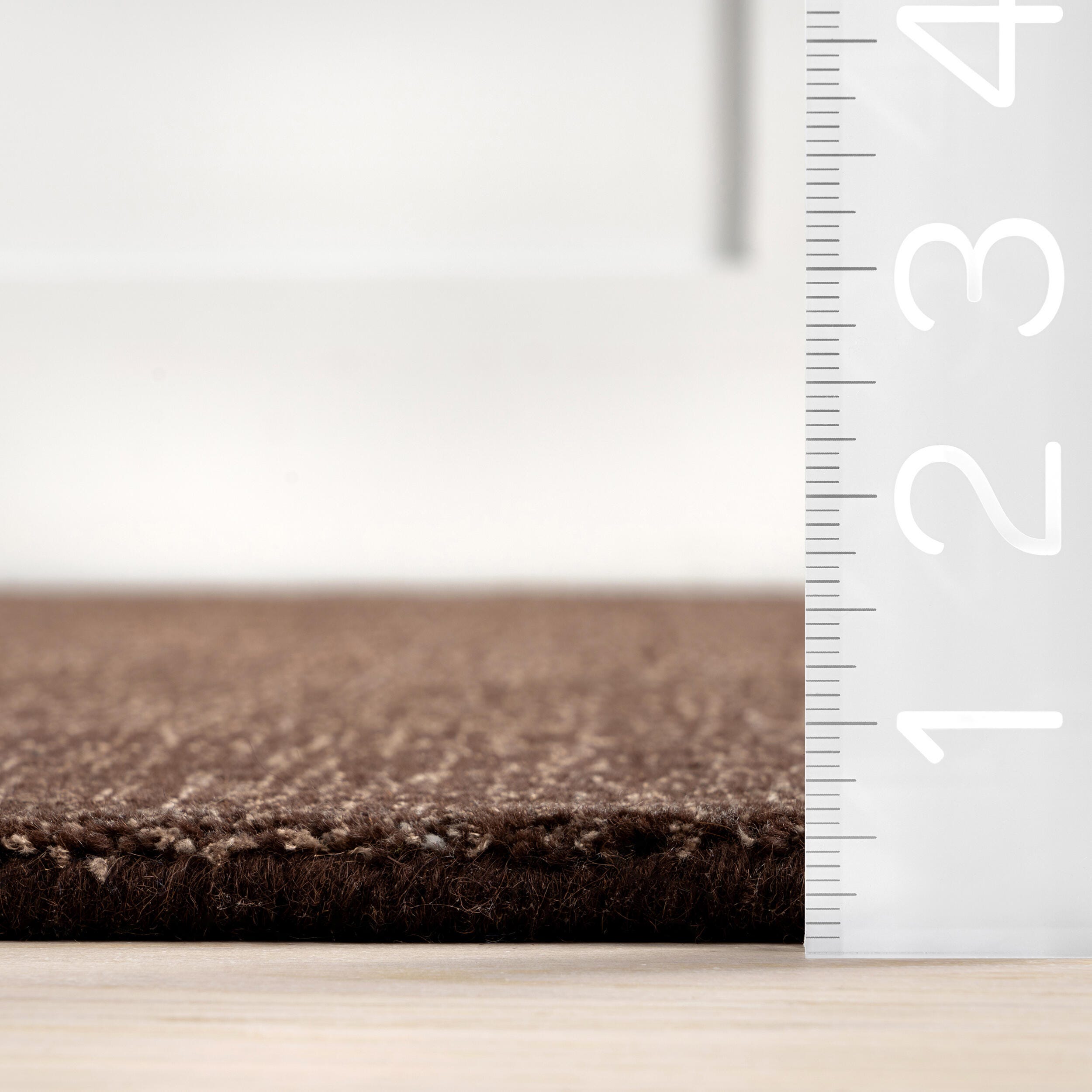 Nuloom Speckled Wool-Blend 6' x 9' Area Rug, Truffle Brown, large